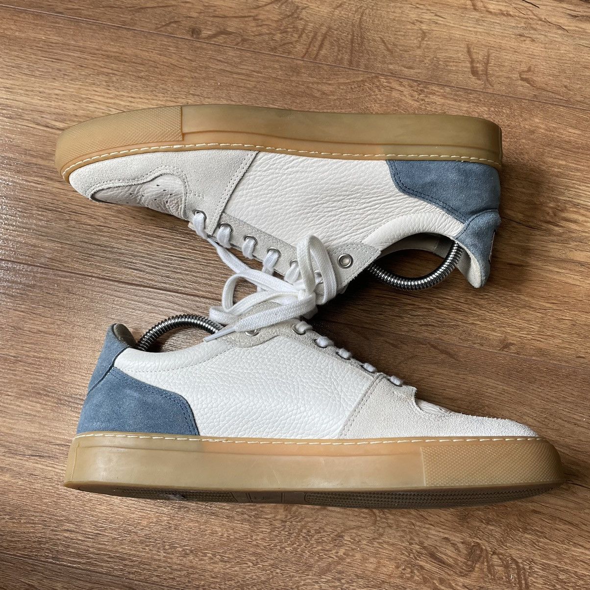 AMI × Designer × Other Ami White-Blue Leather Low Top Sneakers Portugal Designer Size US 9 / EU 42 - 3 Thumbnail