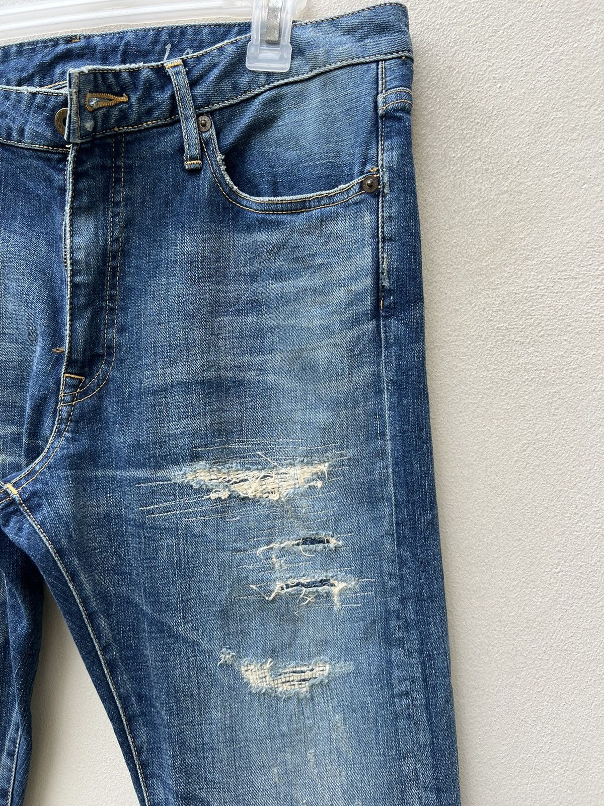 Japan Blue Japan Blue La Selva Distress Denim Skinny Jeans Size US 32 / EU 48 - 11 Thumbnail