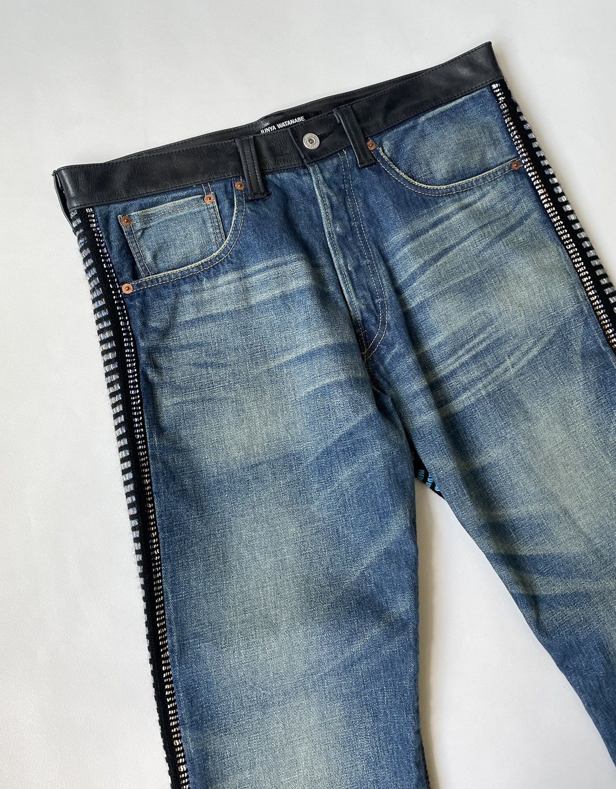 Comme des Garcons A/W 13 Patterned Wool Leather Pocket Jeans Size US 32 / EU 48 - 6 Thumbnail