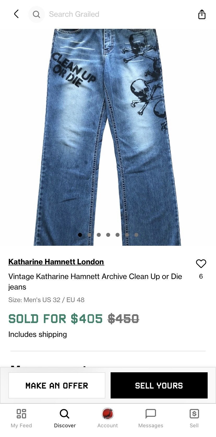 If Six Was Nine × Japanese Brand × Le Grande Bleu (L.G.B.) 🌹Last Drop🌹 Katharine Hamnett Clean Up Or Die Punk Jeans Size US 31 - 13 Thumbnail