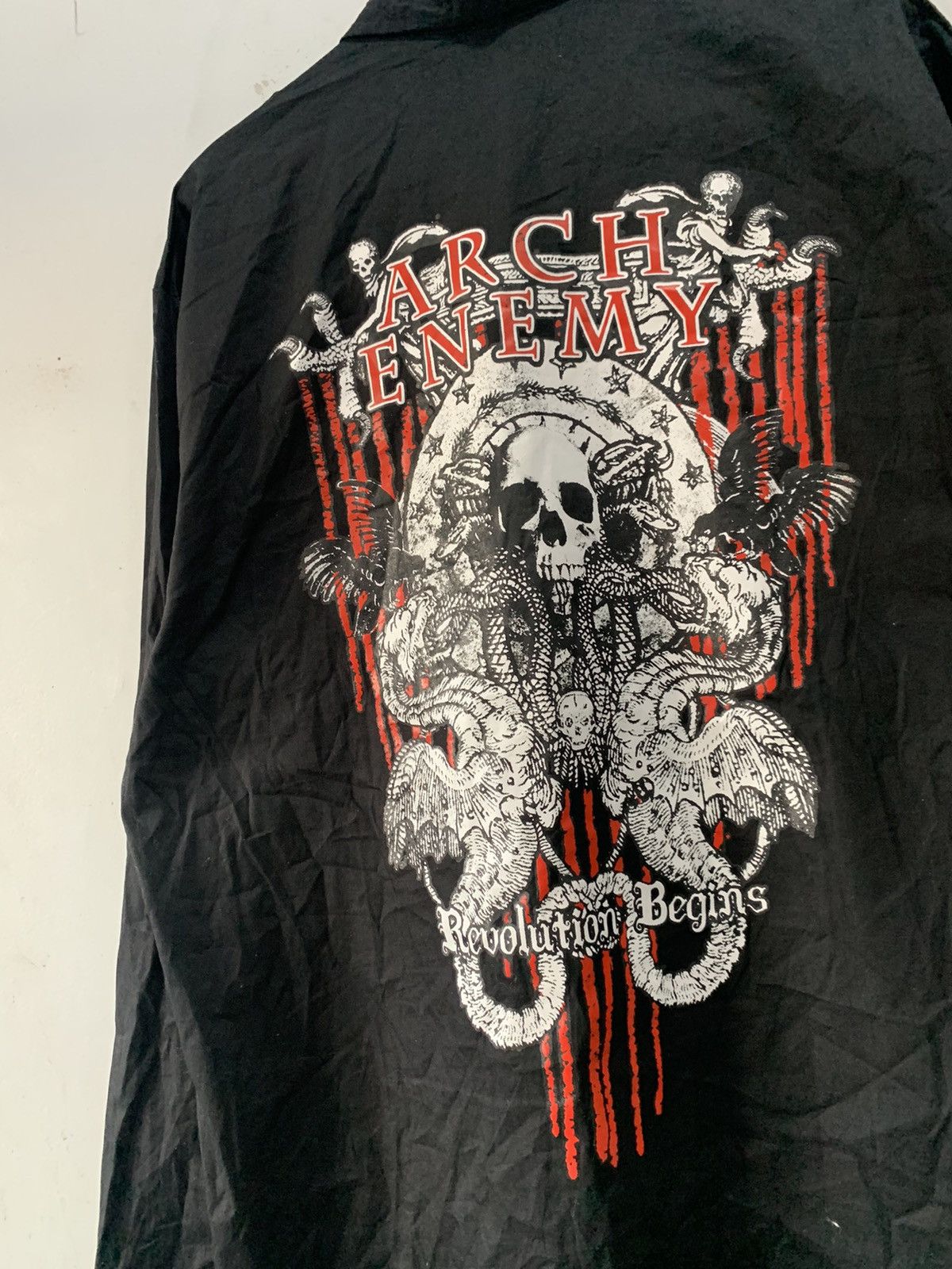 If Six Was Nine Vintage Arch Enemy Revolution Begins Death Metal band Shirts Size US L / EU 52-54 / 3 - 4 Thumbnail