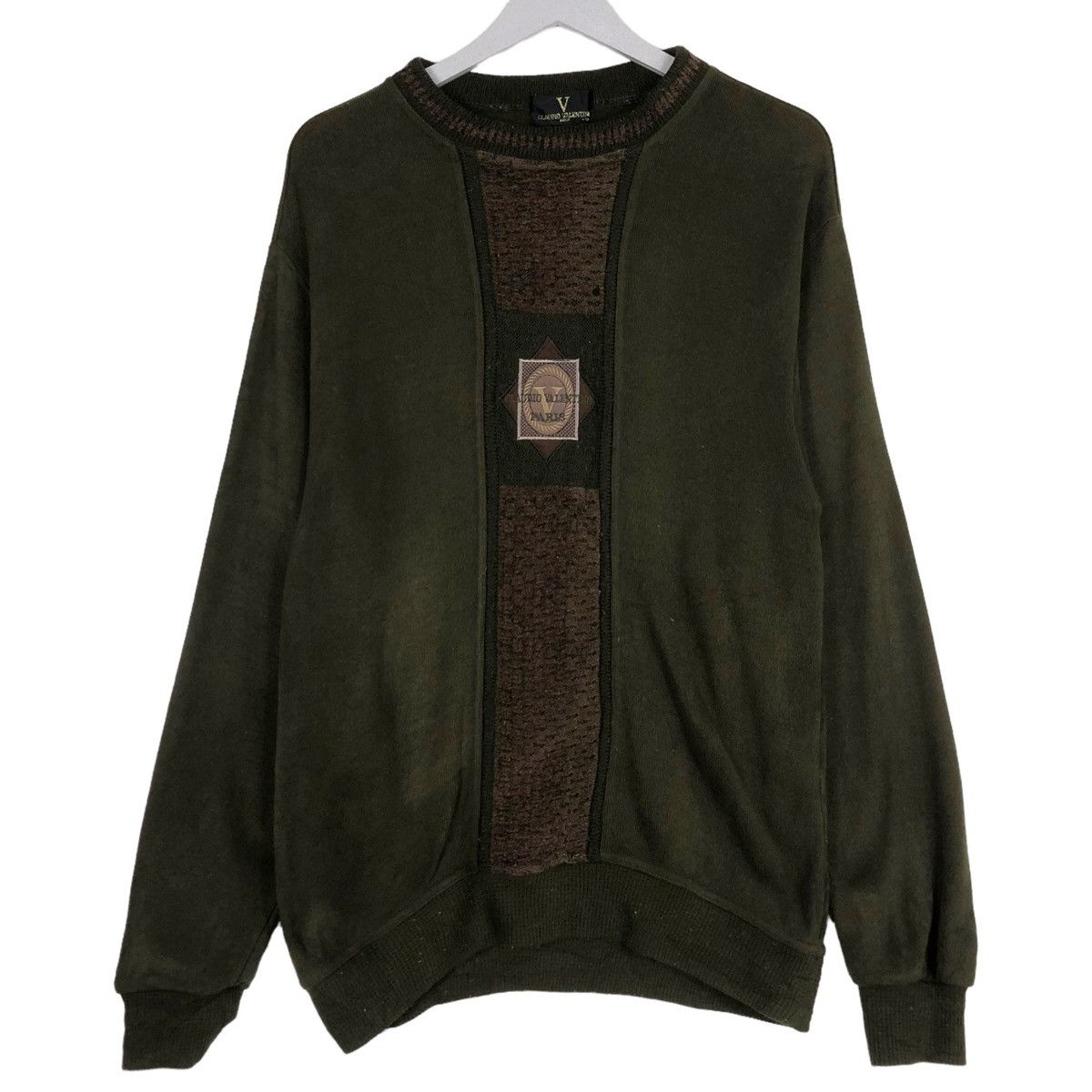 Designer × Japanese Brand × Vintage 💥90s CLAUDIO VALENTINO EMBROIDERY CREWNECK SWEATSHIRT Size US L / EU 52-54 / 3 - 1 Thumbnail