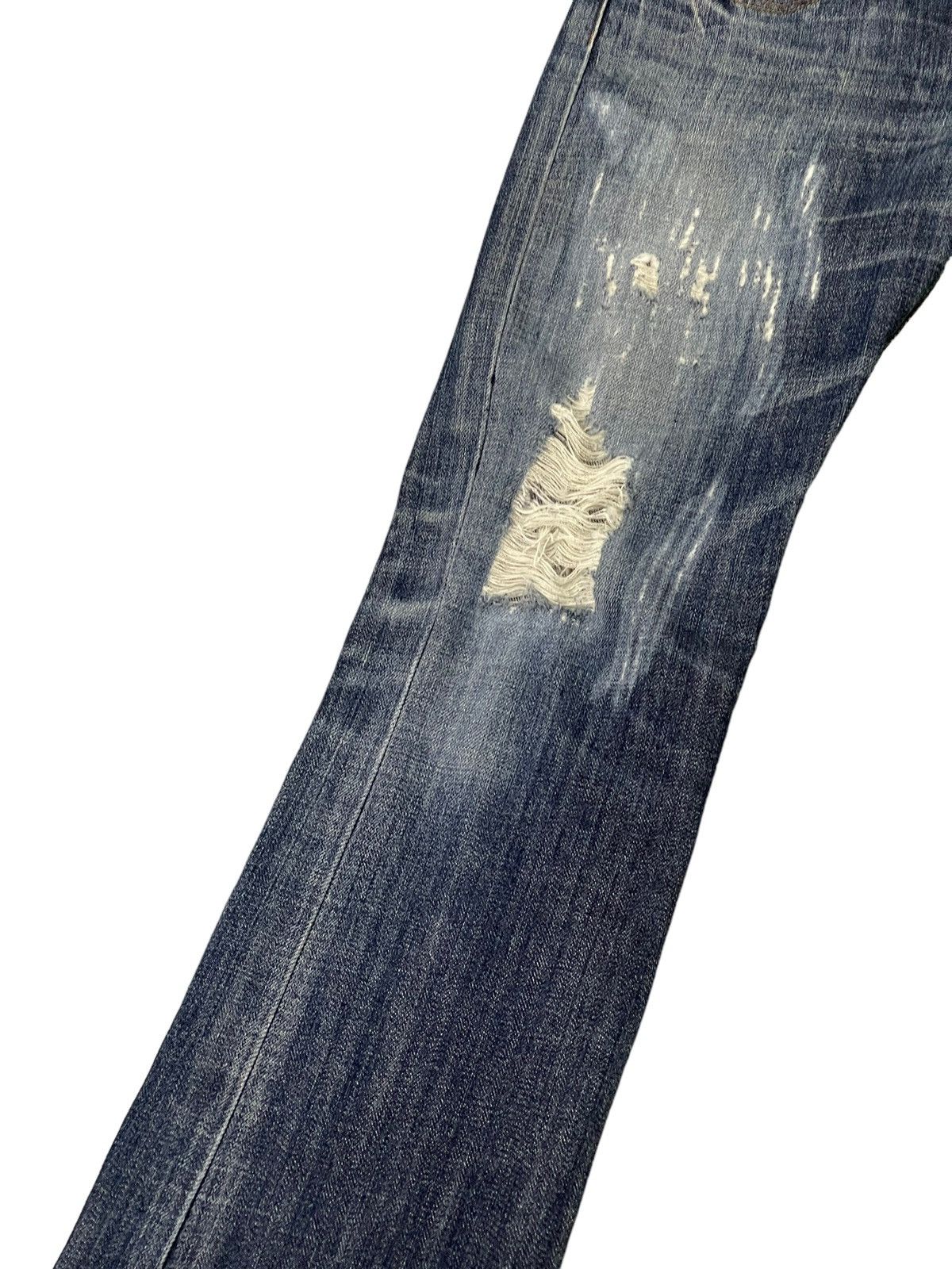 Japanese Brand Flare Jeans Bark Tannage Distress Low Rise Boot Cut 5🟦8 Size US 29 - 6 Thumbnail