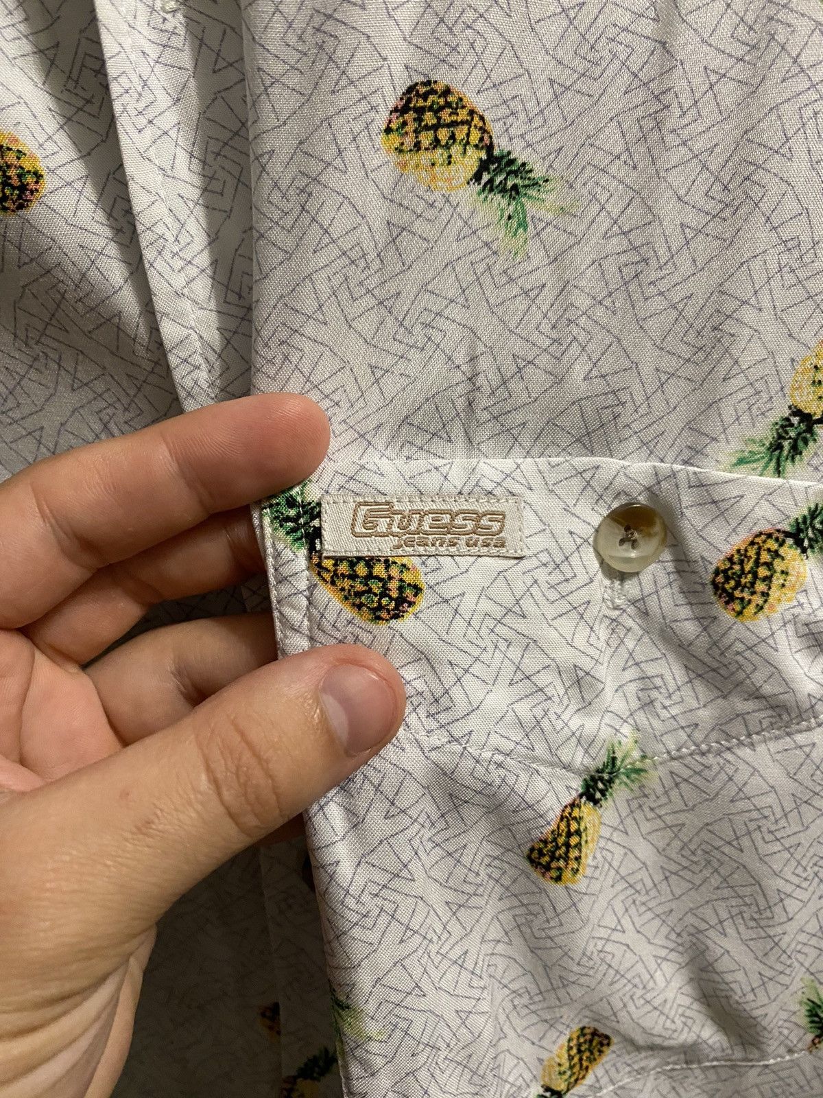 Guess Rare Vintage Shirt GUESS USA Hawaii Pineapple Shirt. Size US XL / EU 56 / 4 - 2 Thumbnail