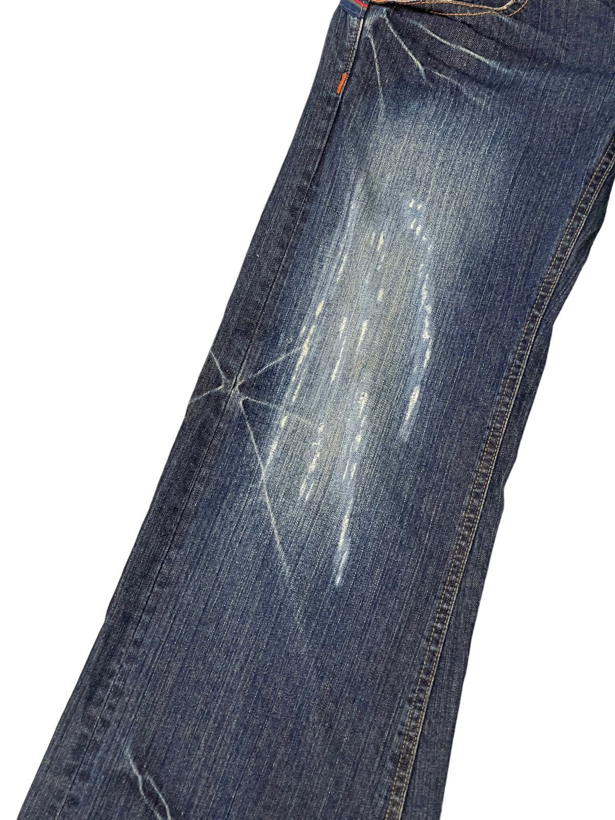 Japanese Brand Wide Leg Jeans Et Boite Japan Distress Low Rise 6🟦0 Size US 29 - 6 Thumbnail