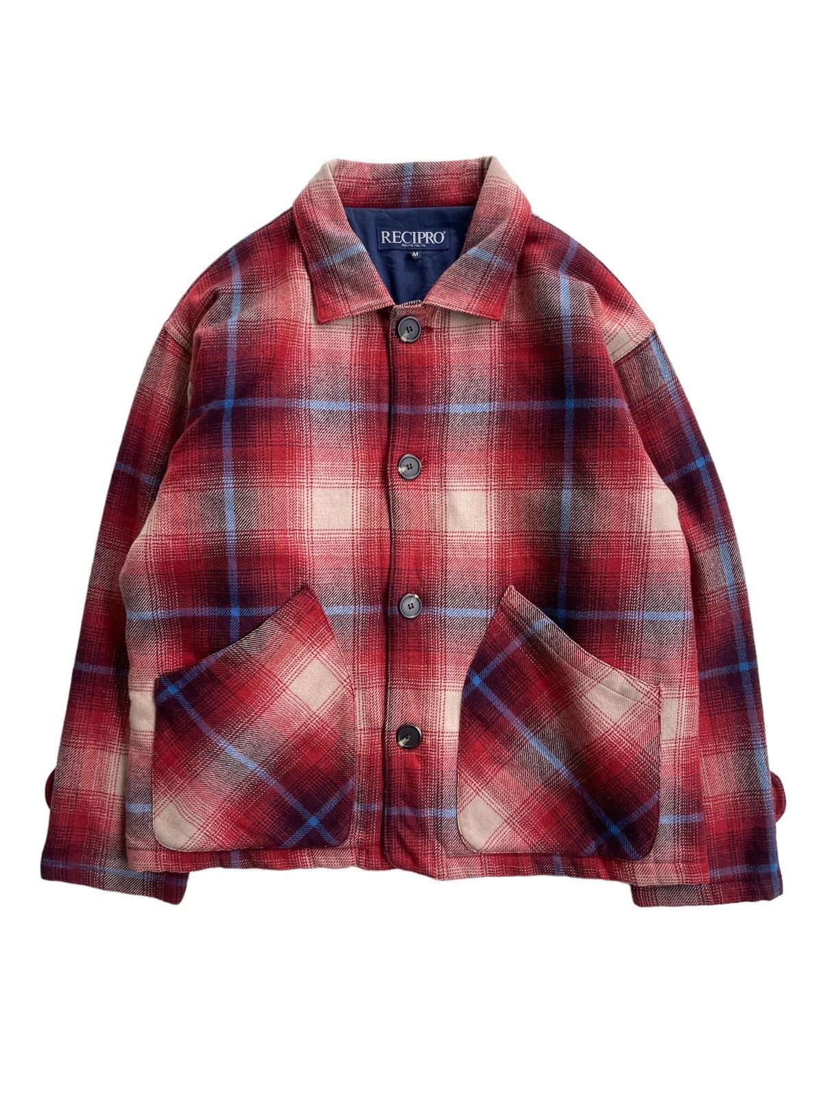 Japanese Brand Vintage Recipro Red Tartan Oversized Jacket Size US M / EU 48-50 / 2 - 1 Thumbnail