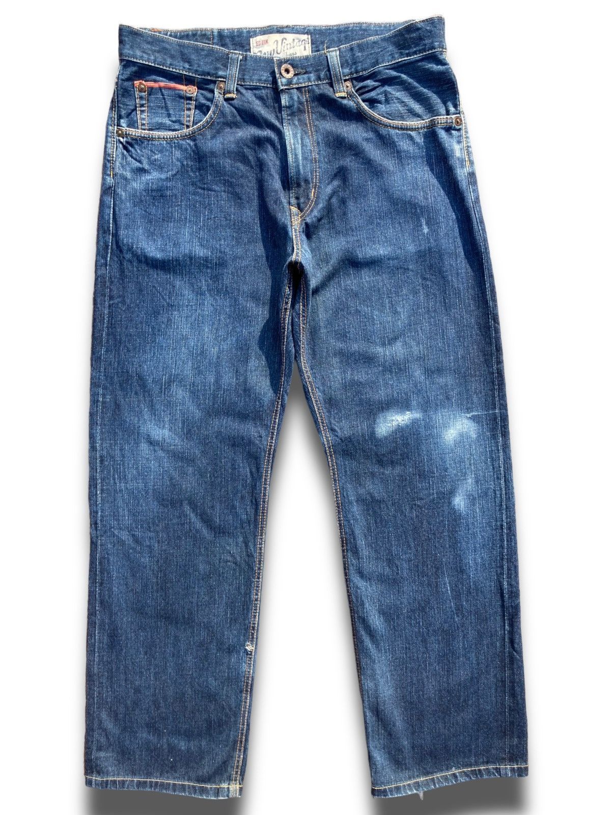 Edwin × Vintage Vintage Y2K Edwin Indigo Distressed Kaihara Denims Size US 34 / EU 50 - 2 Thumbnail
