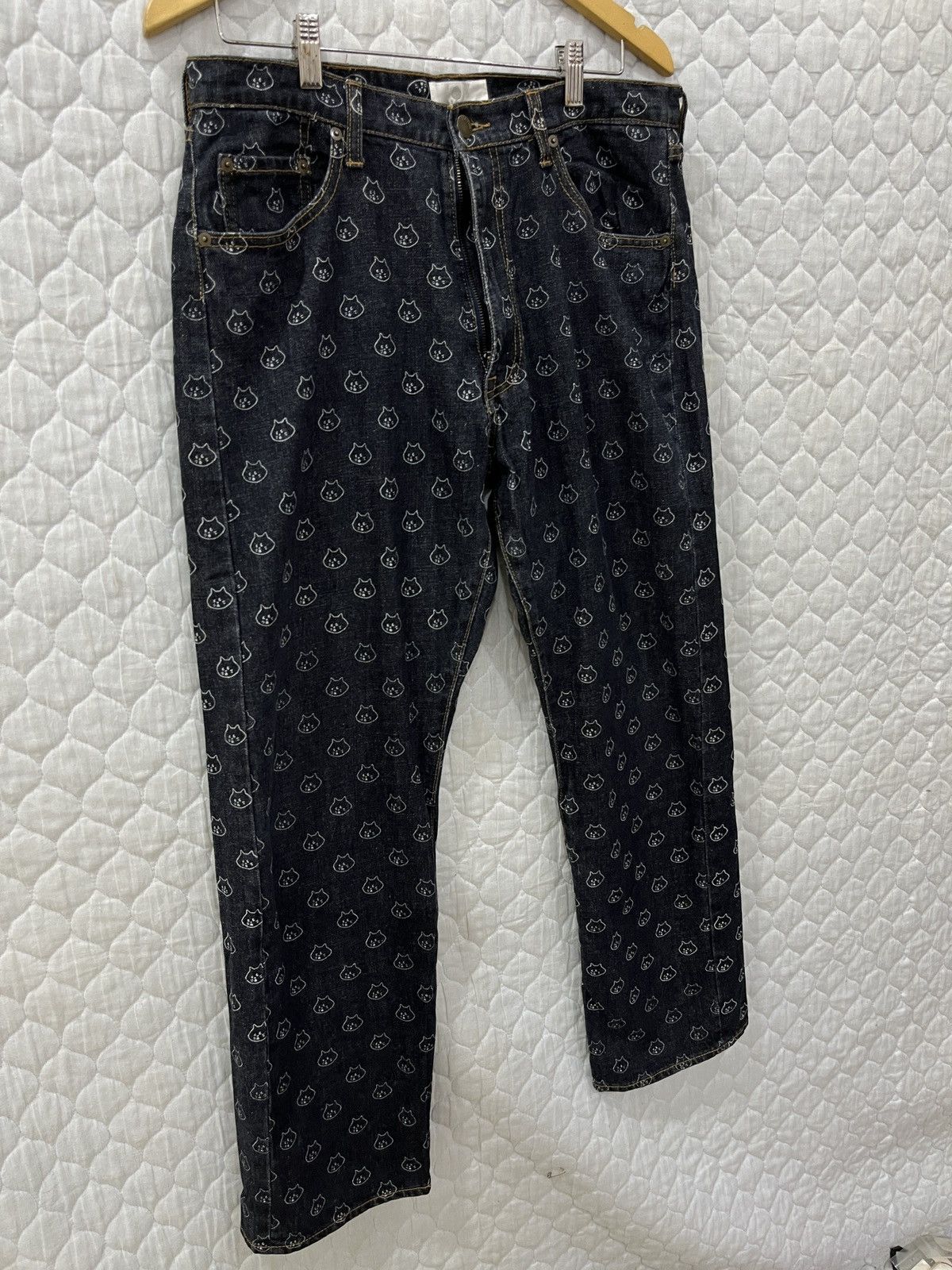 Issey Miyake (Rrrr). RARE NE-NET ISSEY MIYAKE FULLPRINT CAT LOGO Size US 33 - 4 Thumbnail