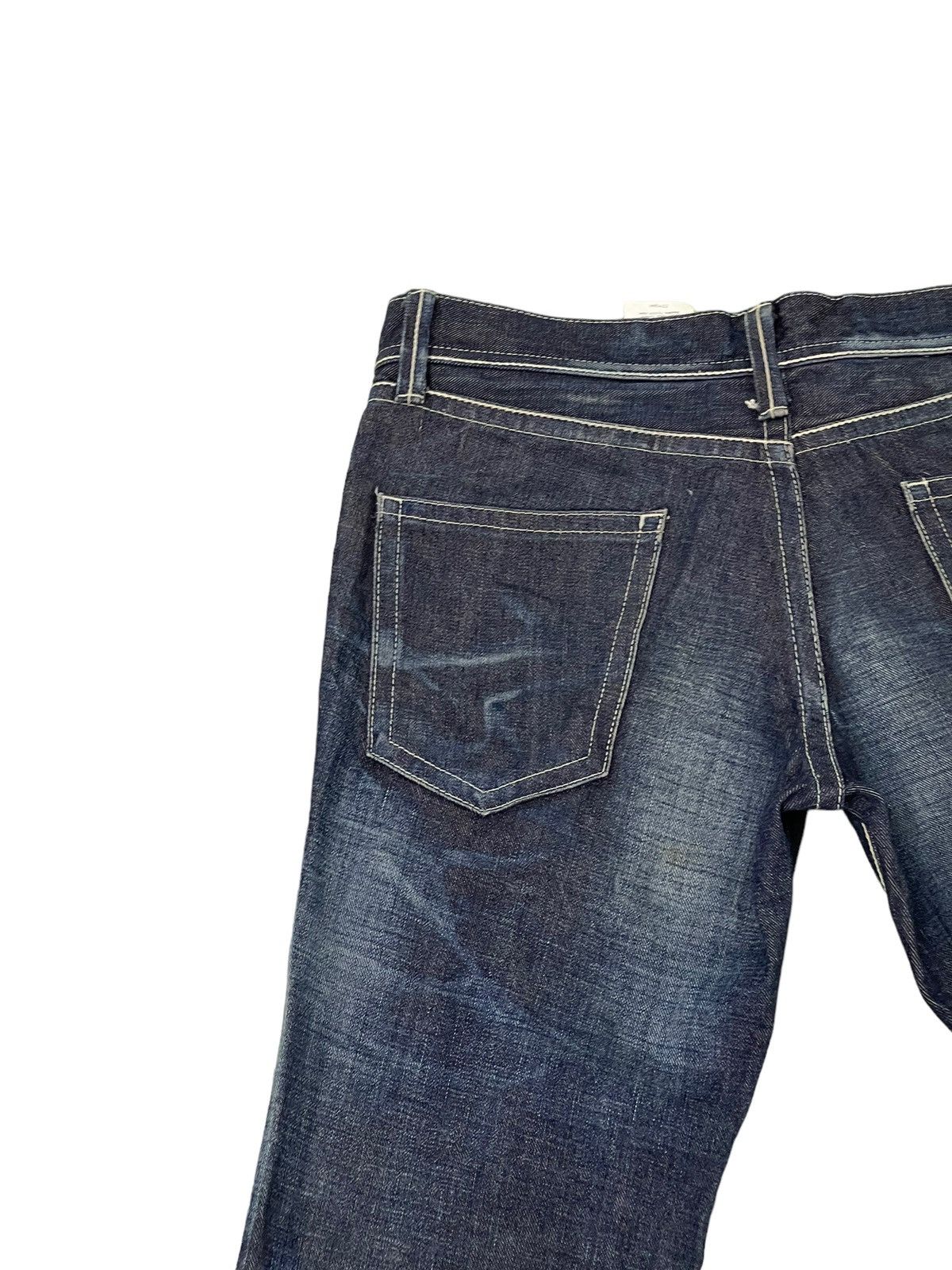 Japanese Brand Flare Jeans Ufin & Sons Distres Thick Denim Bell Bottom 5🟦9 Size US 35 - 20 Thumbnail