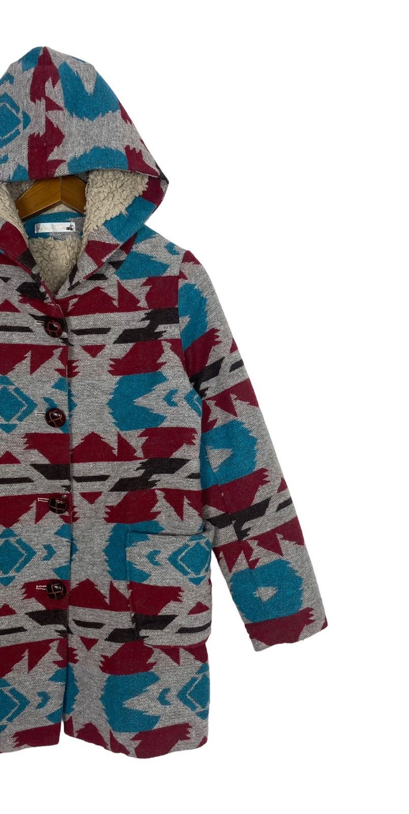 Japanese Brand Rare‼️ Vintage Tiana Navajo Aztec Native Wool Hoodie Size S / US 4 / IT 40 - 4 Thumbnail