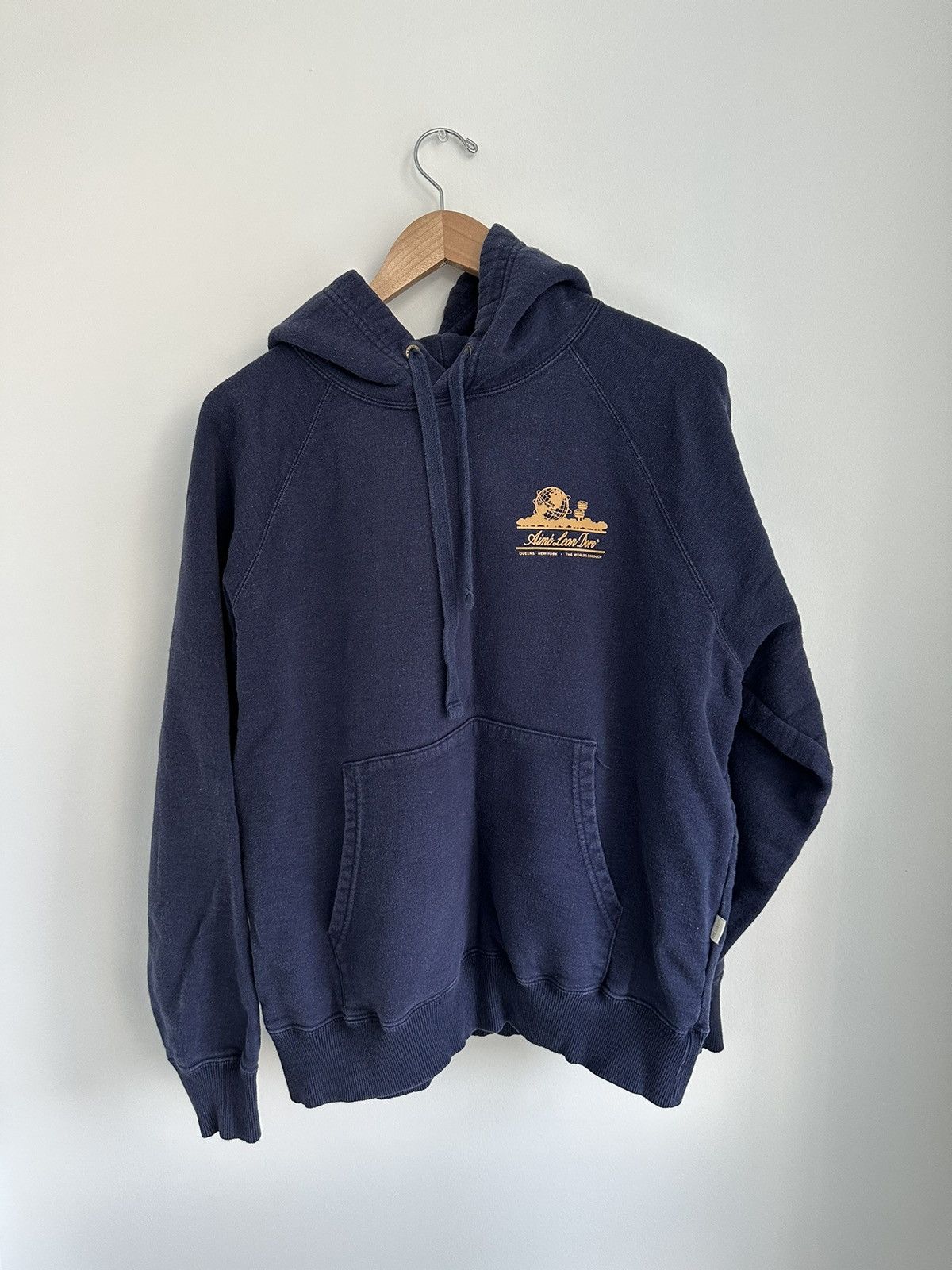 Aime Leon Dore Navy Blue Aime Leon Dore Unisphere Logo Gold Hoodie