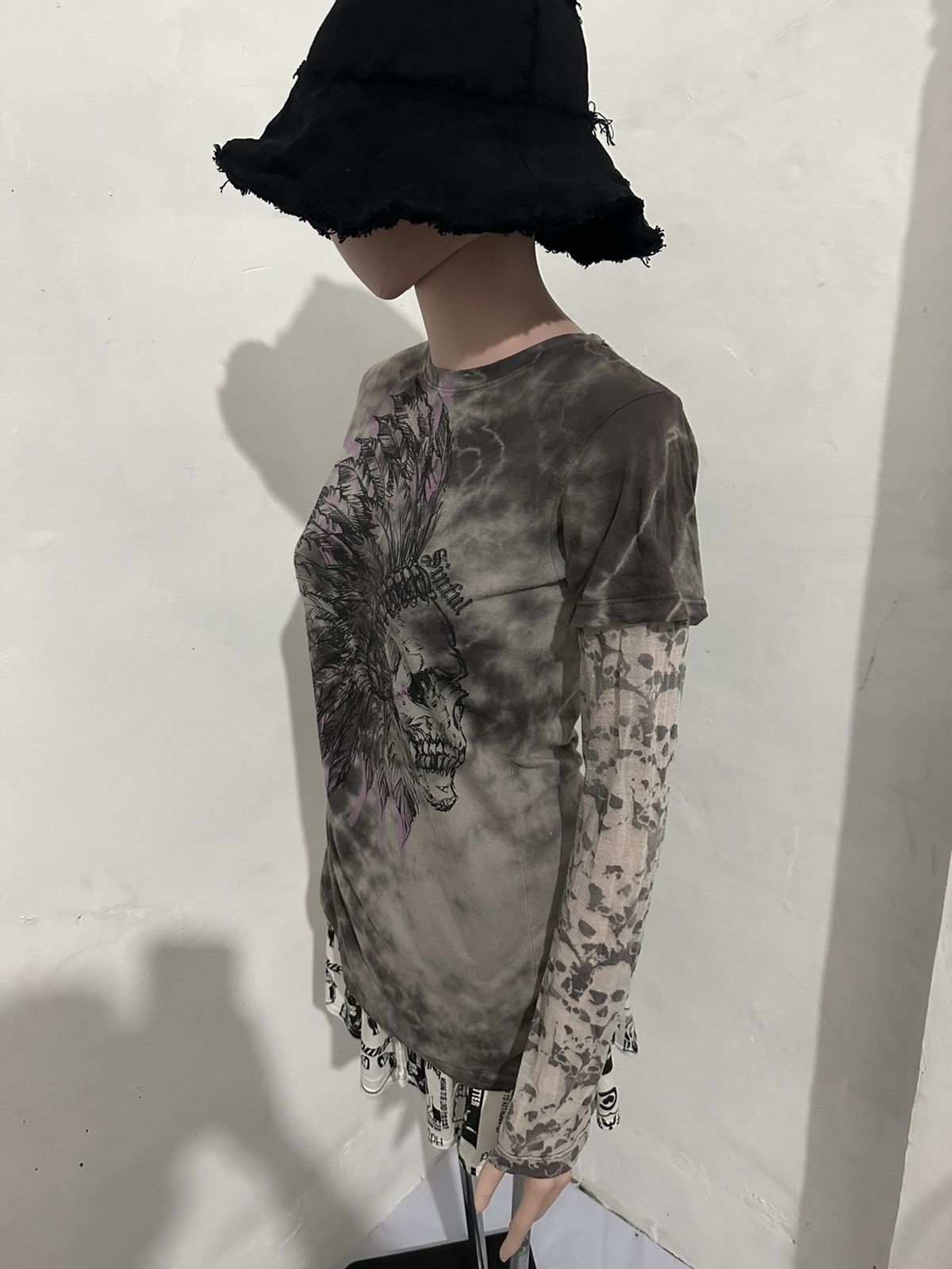 Japanese Brand Sinful Tshirt with Skull Tattoo Sleeve Punk Bondage Size M / US 6-8 / IT 42-44 - 4 Thumbnail