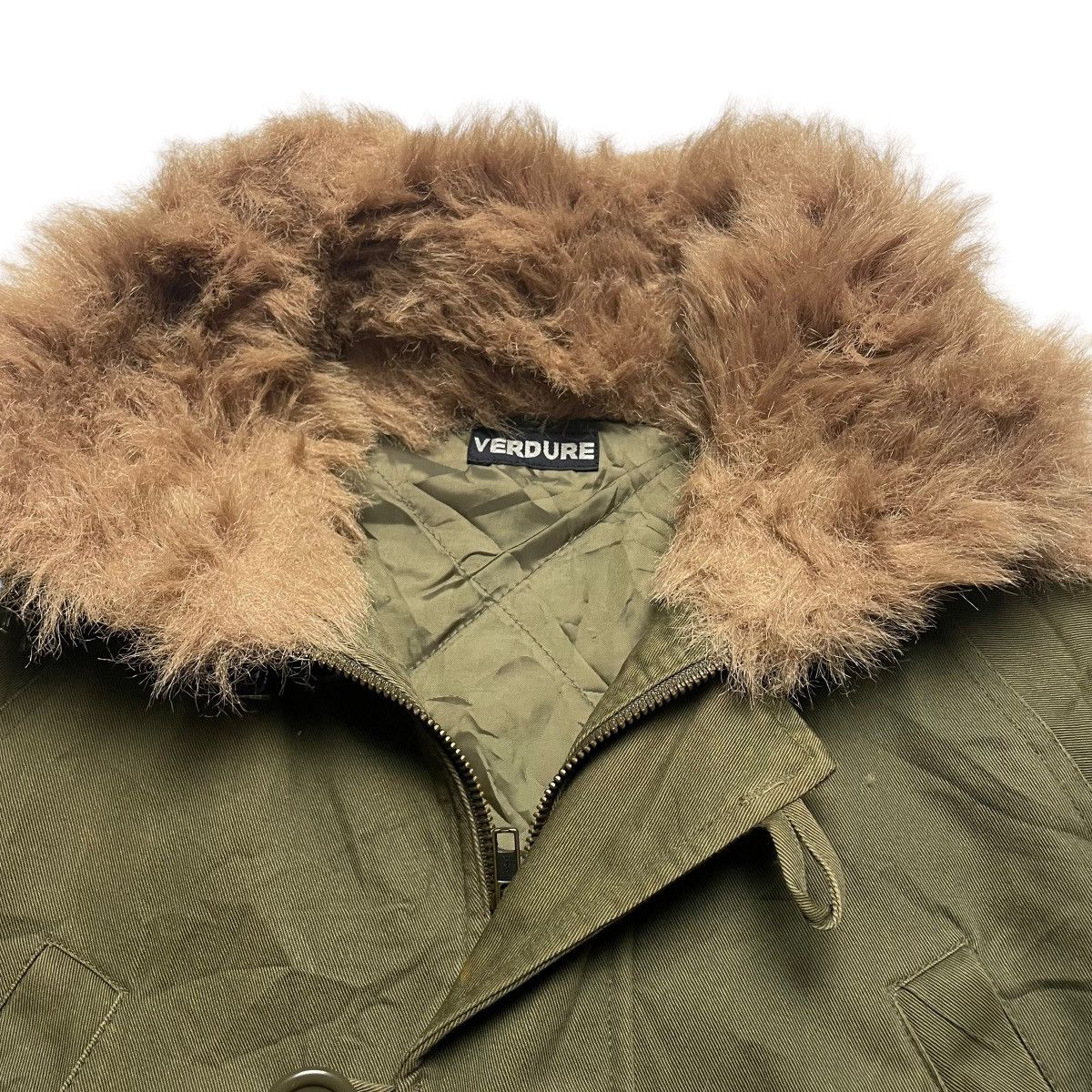 14th Addiction × Japanese Brand × Le Grande Bleu (L.G.B.) 🇯🇵 VINTAGE VERDURE FUR COLLAR BUTTON UP FULL ZIP JACKET Size US M / EU 48-50 / 2 - 9 Thumbnail