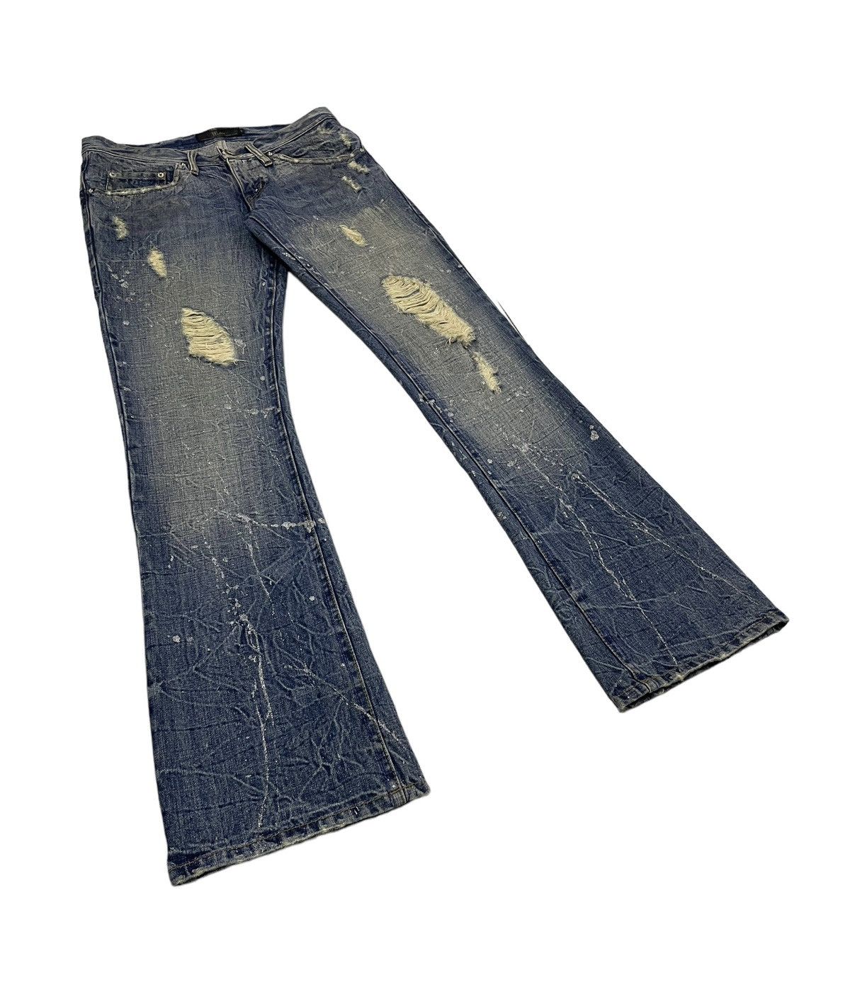 If Six Was Nine Midas Japan Flare Distressed Jeans Hysteric Style Size US 30 / EU 46 - 2 Thumbnail