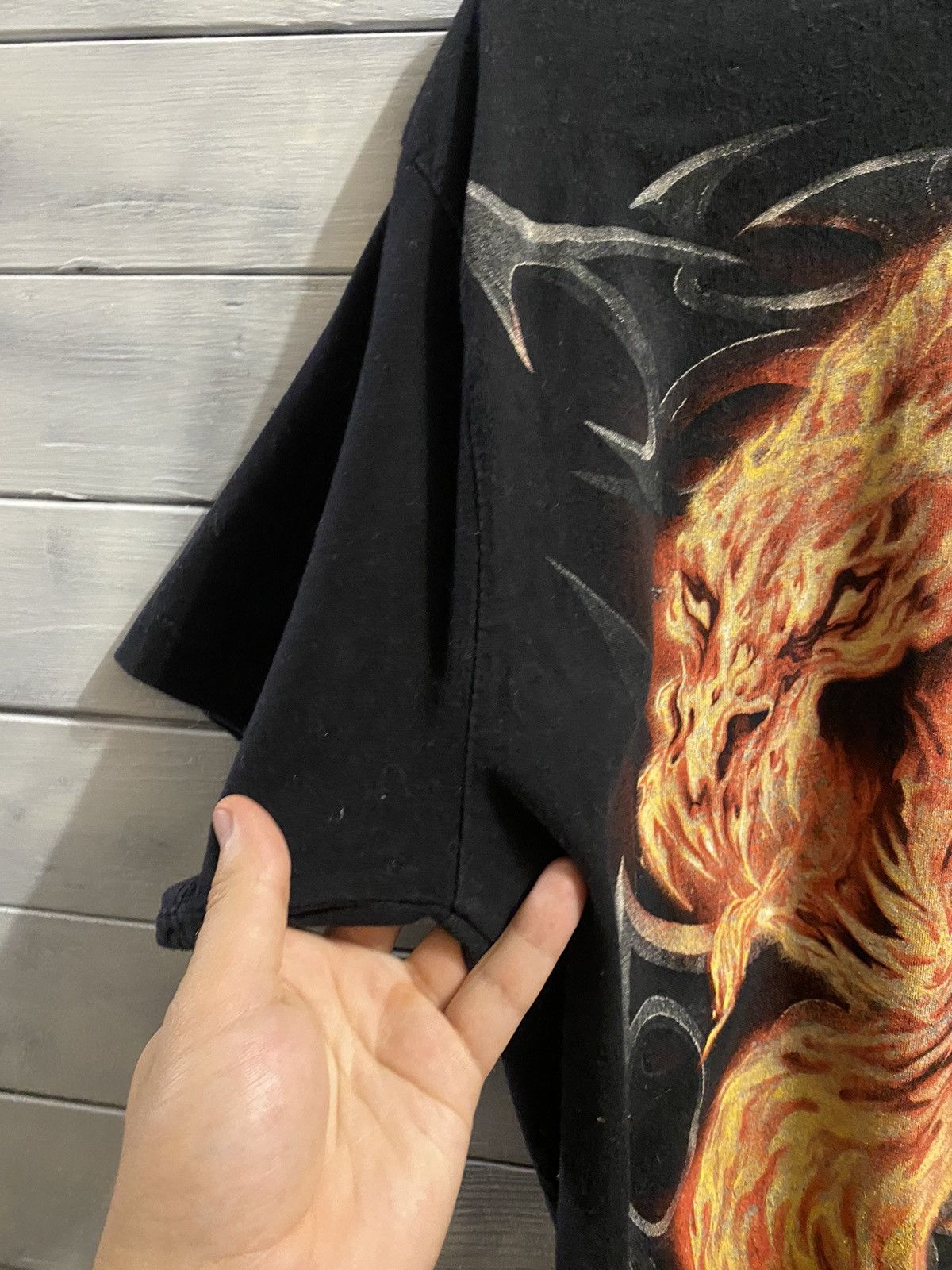 Vintage Rare Vintage T-Shirt Fire Dragon Skeleton. Y2K style. Punk Size US M / EU 48-50 / 2 - 6 Thumbnail