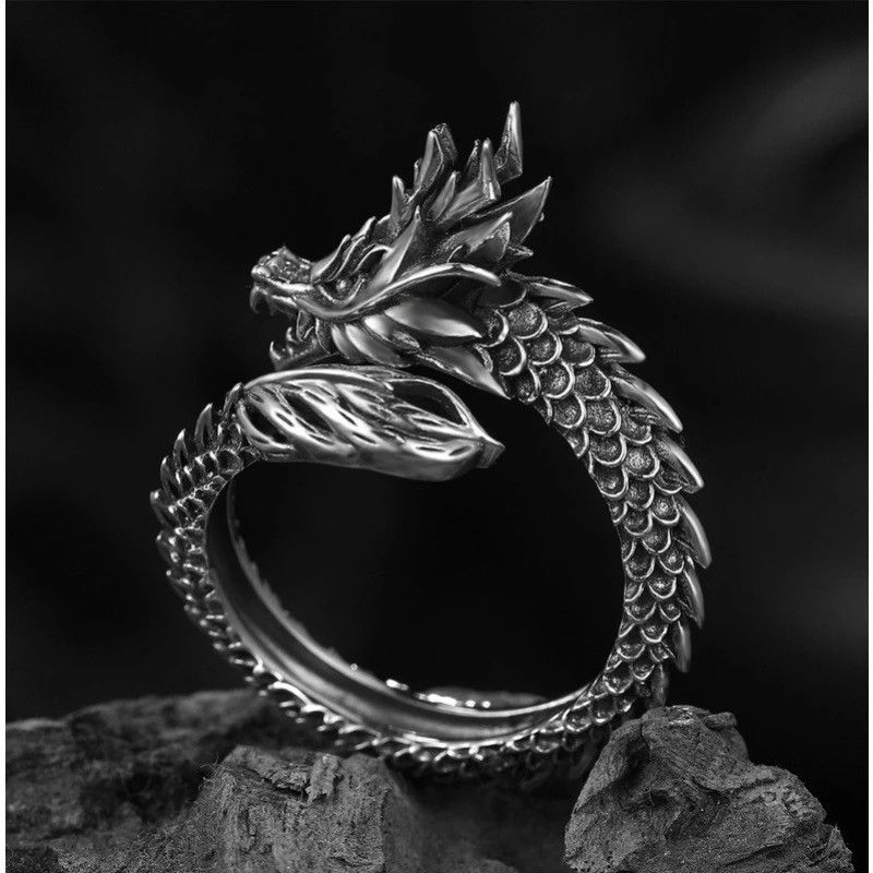 Japanese Brand Silver Dragon Adjustable Ring Size ONE SIZE - 2 Thumbnail