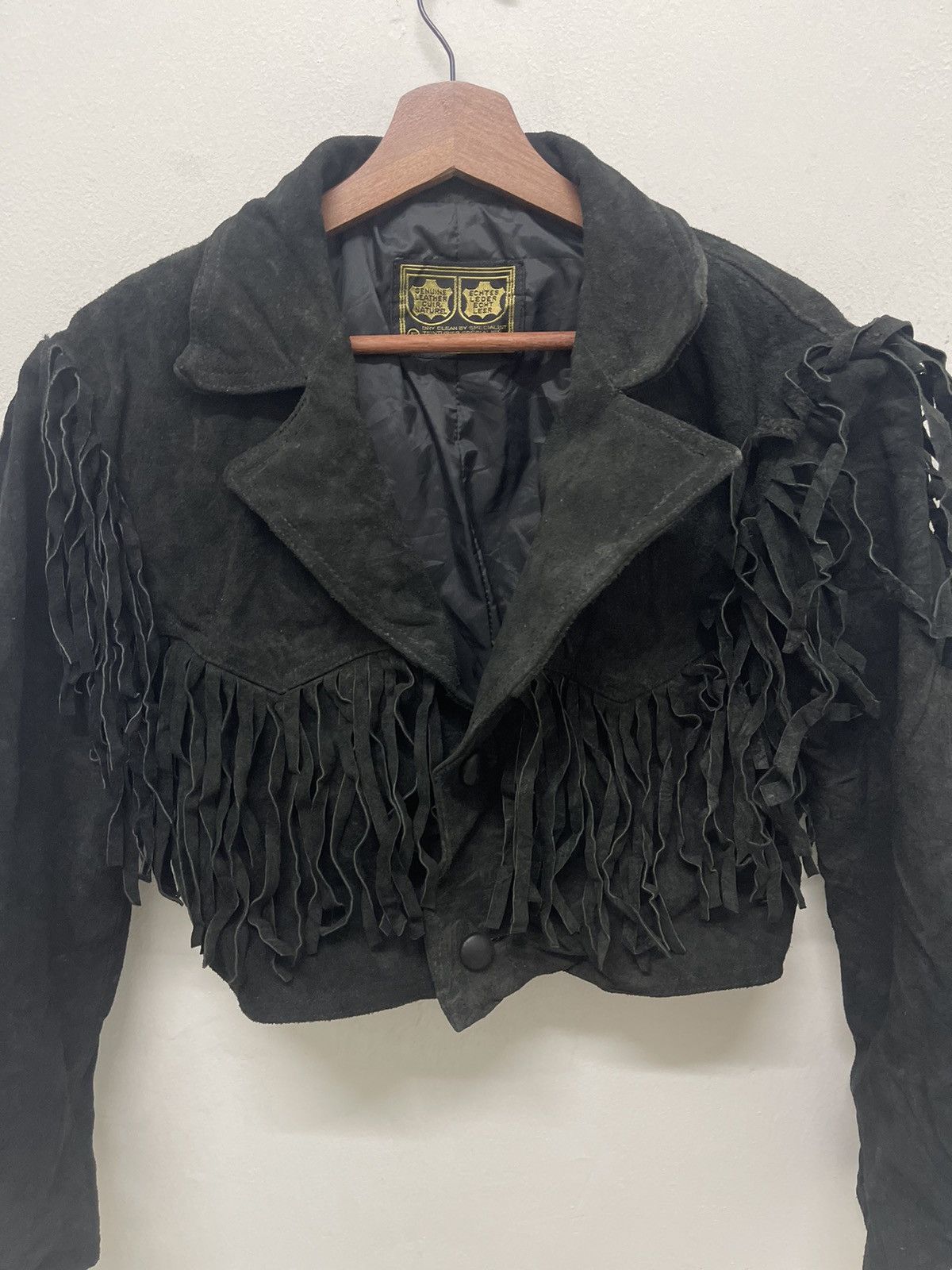 Genuine Leather VINTAGE BLACK CROP JACKET SUEDE LEATHER COUNTRY MAN Size US M / EU 48-50 / 2 - 3 Thumbnail