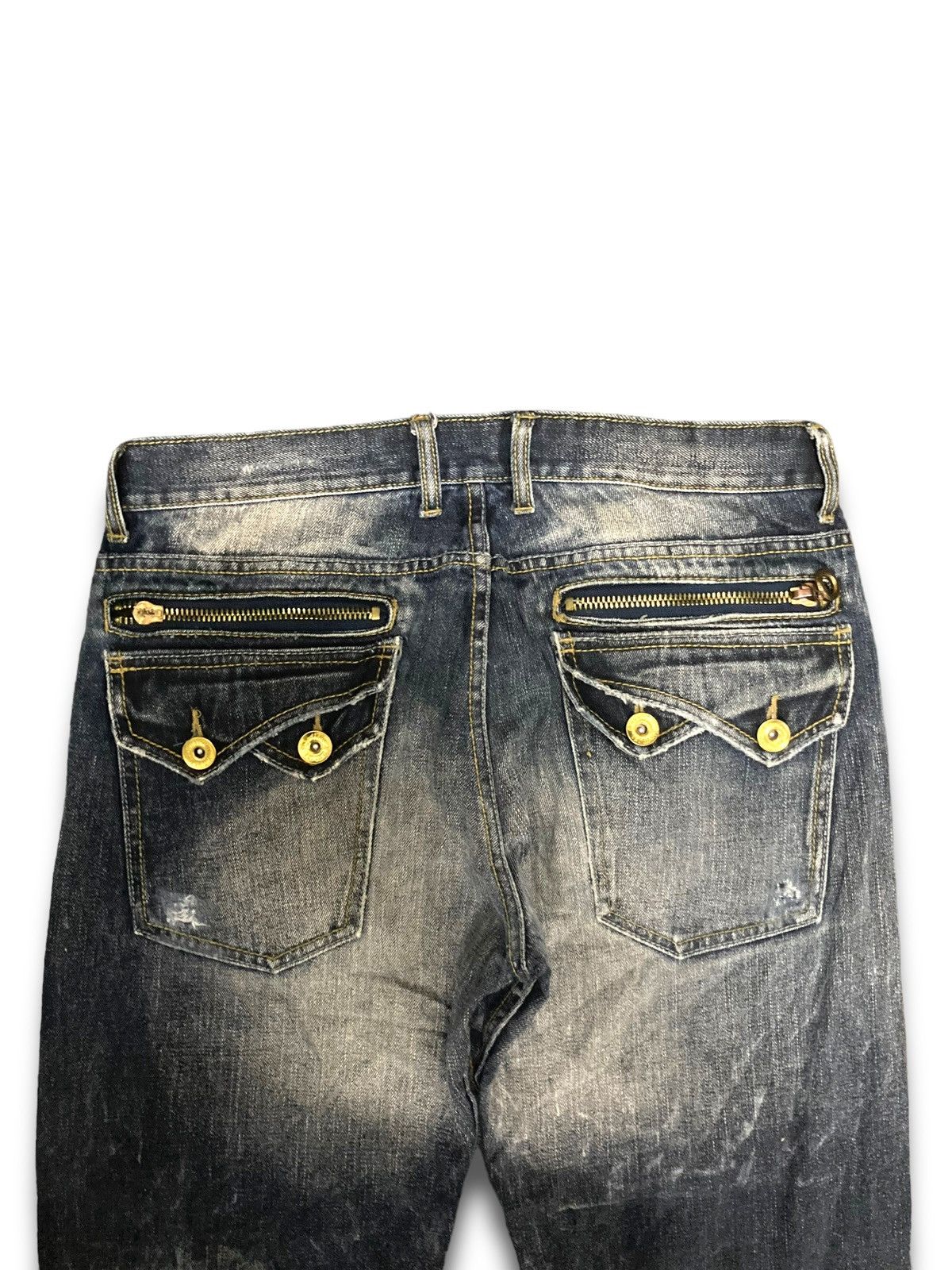 Japanese Brand Vintage 90s Punk Apestein Gold Line Jeans Size US 34 / EU 50 - 9 Thumbnail