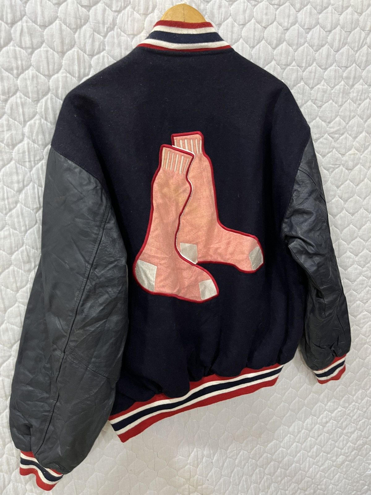 Other (Rrrr). RED SOX VARSITY LEATHER SLEEVE JACKET Size US M / EU 48-50 / 2 - 6 Thumbnail