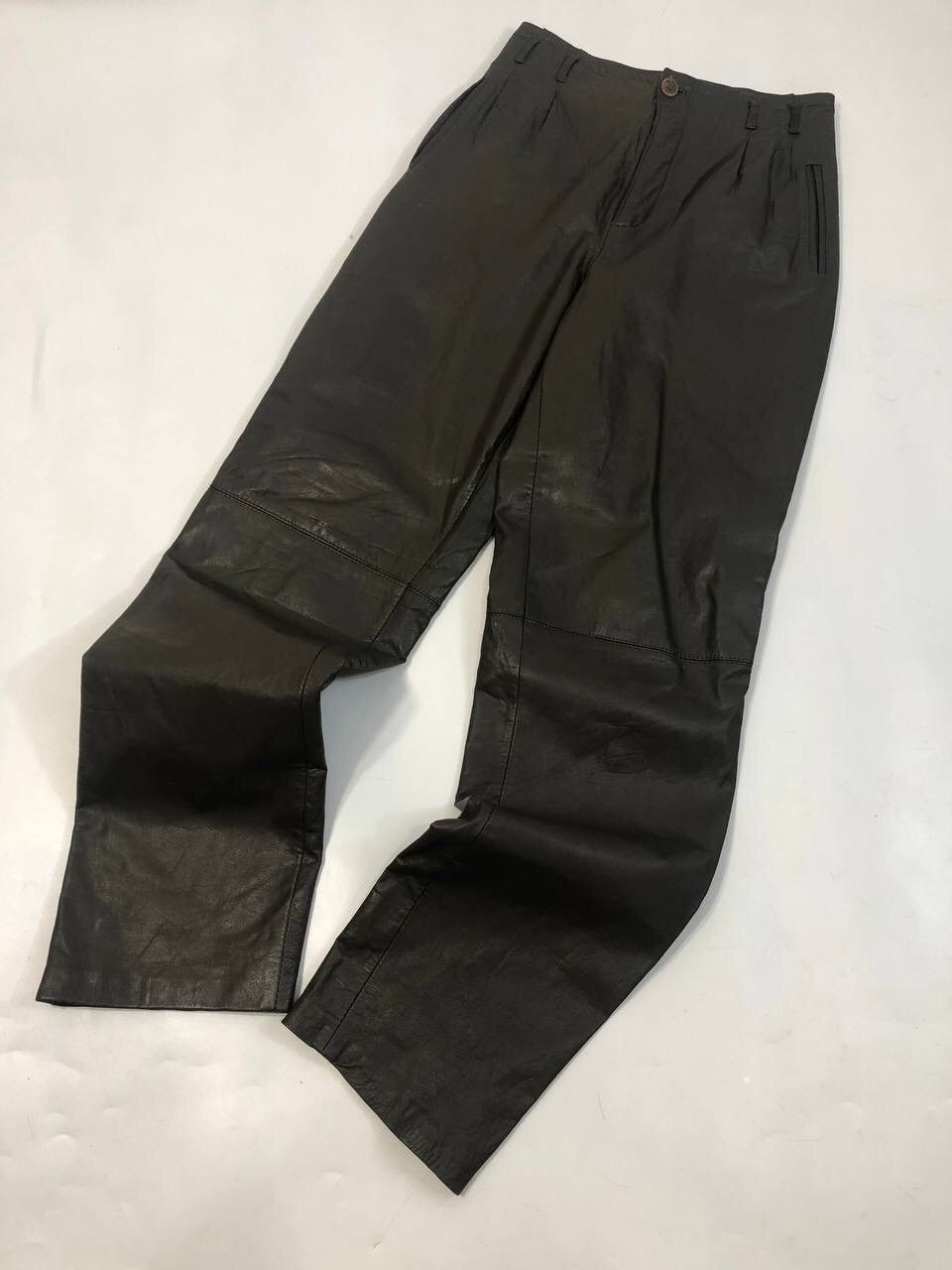 Vintage Vintage heavy leather pants with bandage Balenciaga styleY2K ...