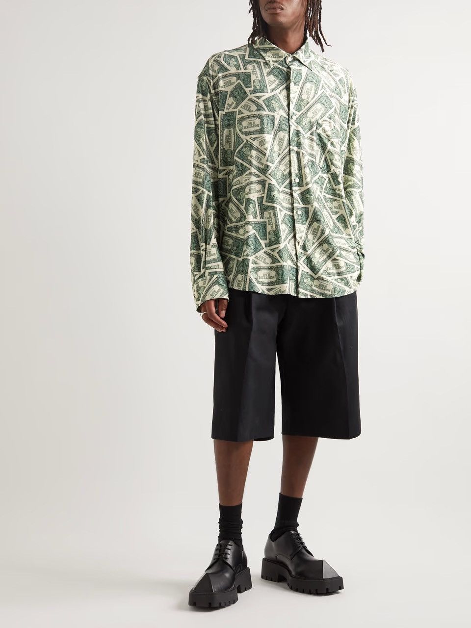 Vetements Oversized VETEMENTS 'Million Dollar' Printed Satin Shirt Size US L / EU 52-54 / 3 - 5 Thumbnail