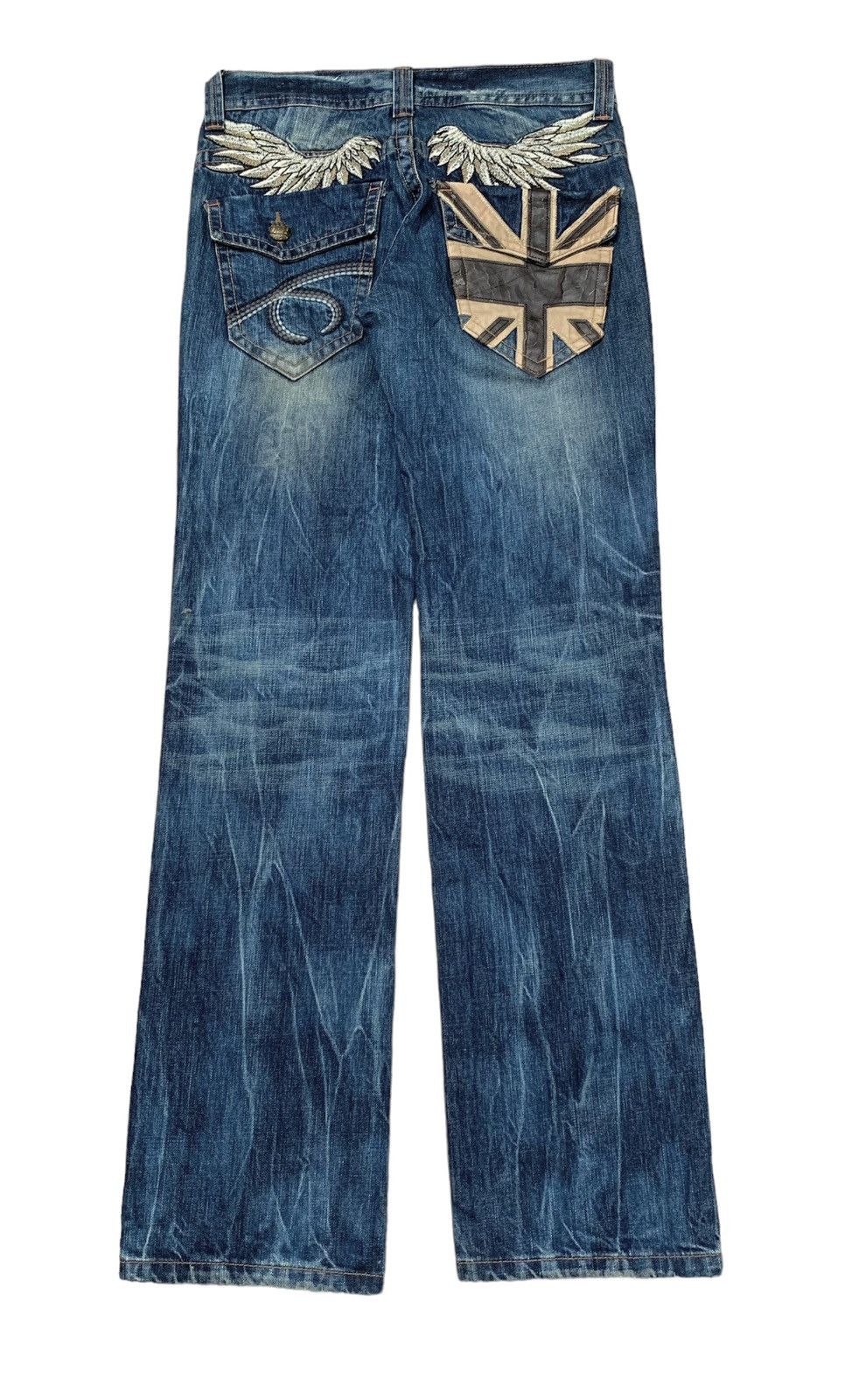 If Six Was Nine Rare Vintage Brand Red Pepper Distressed Flared Jeans 1990s Size US 30 / EU 46 - 2 Thumbnail