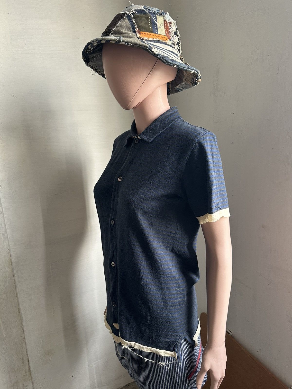 Yohji Yamamoto Asymmetric Cotton Shirt Nice Frayed distressed hem Size L / US 10 / IT 46 - 5 Thumbnail