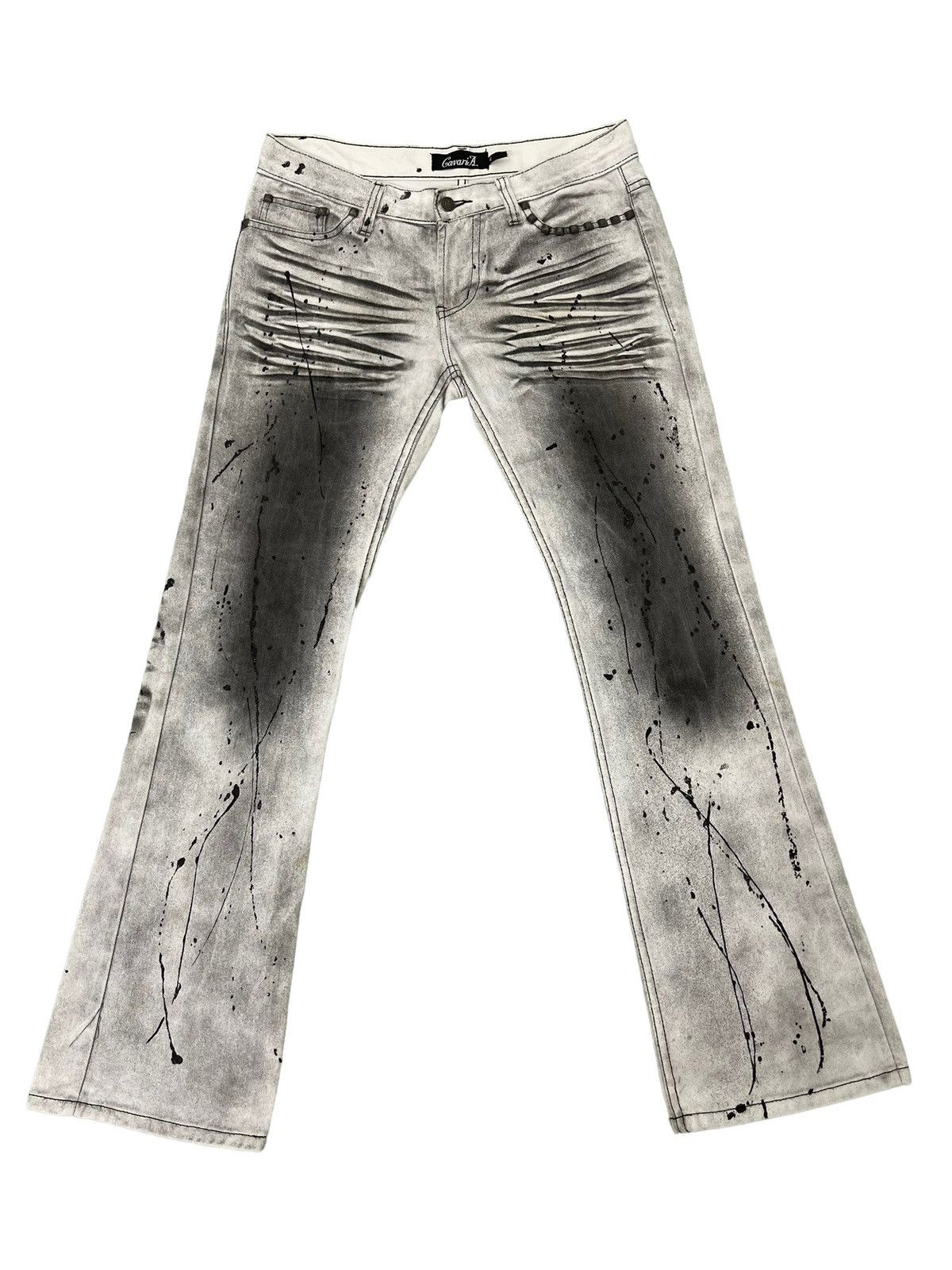 Japanese Brand Flare Jeans CavariA Painted Denim Low Rise Boot Cut 5🟦9 Size US 32 / EU 48 - 10 Thumbnail