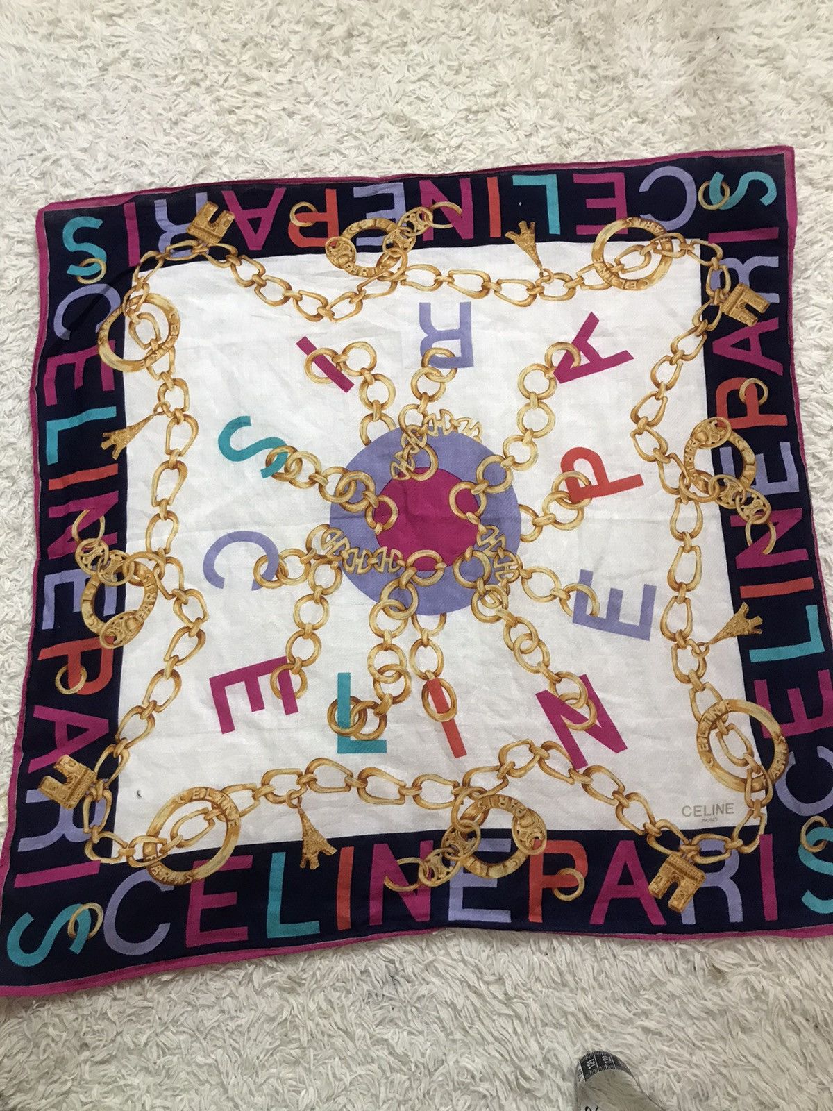 Celine ‼️CELINE SPELL OUT HANDKERCHIEF/BANDANA/NECKERCHIEF‼️ Size ONE SIZE - 4 Thumbnail