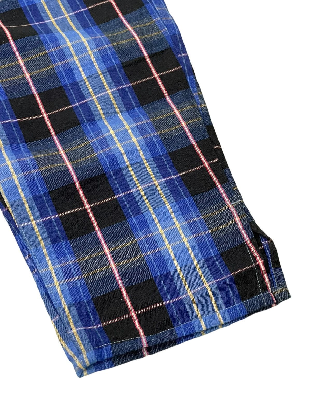Japanese Brand ⚓ Kapital Plaid Checked Linen Blend Cropped Pant 5🟦8 Size US 31 - 4 Thumbnail