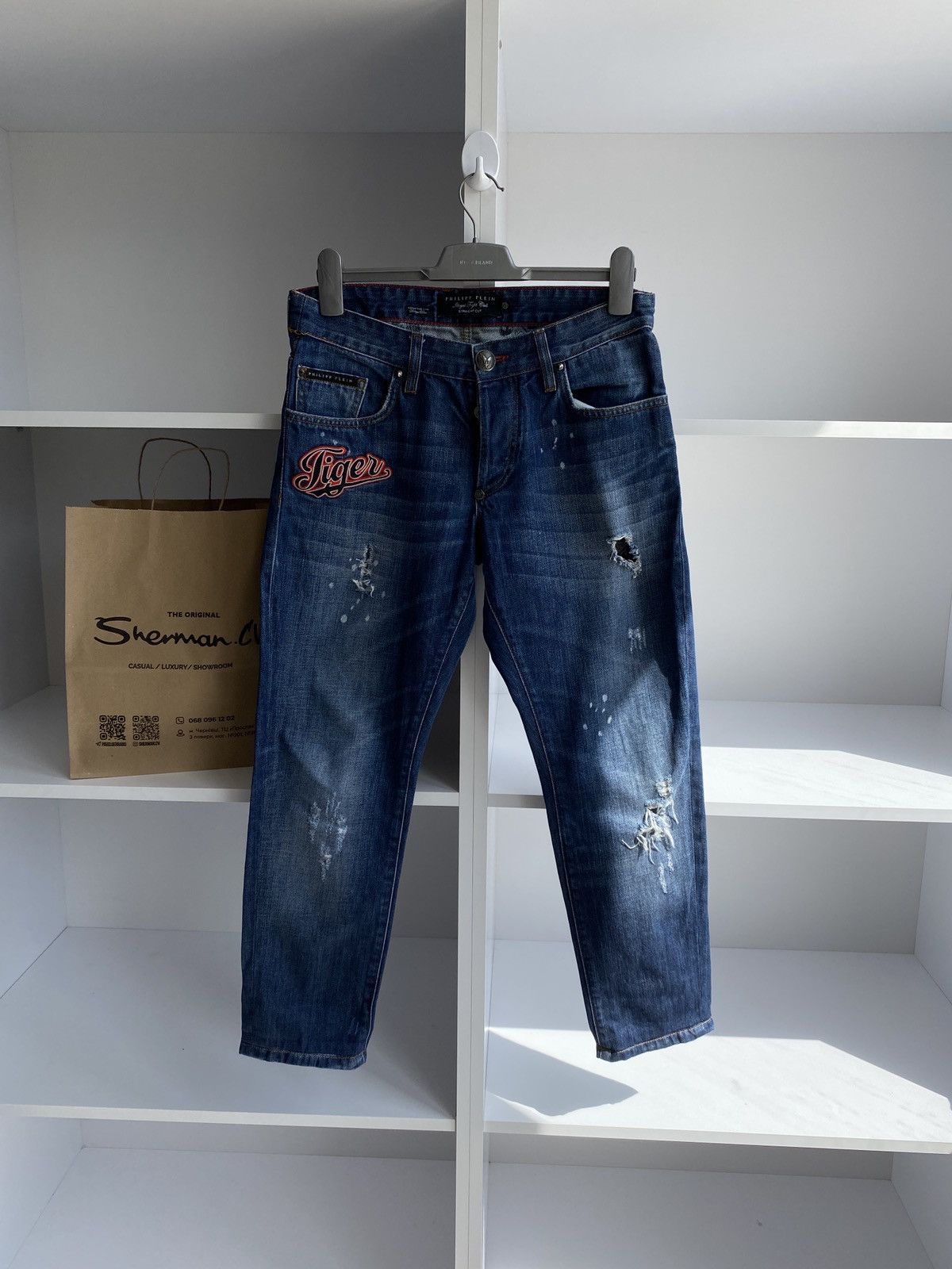 Philipp Plein × Vintage Philipp Plein Jeans Vintage Distressed Size US 33 - 1 Thumbnail