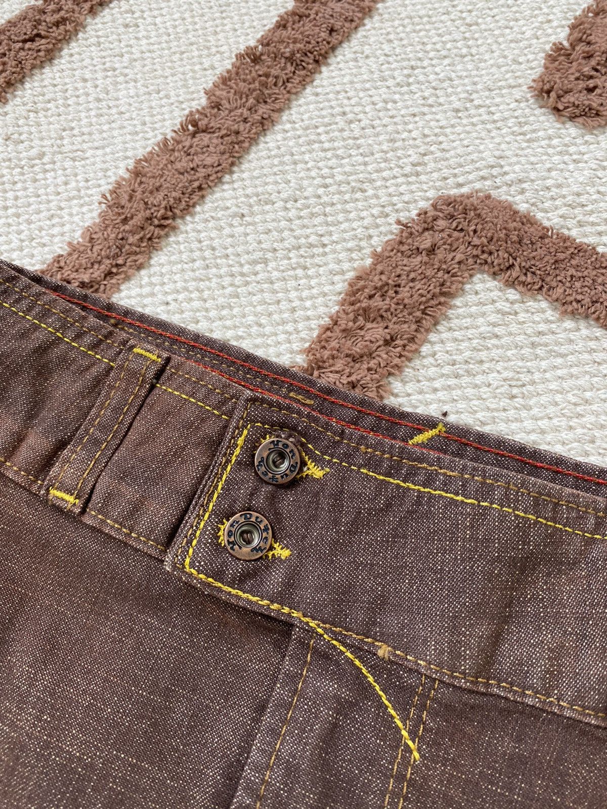 Von Dutch VINTAGE RARE VON DUTCH MINI JEANS BROWN SKIRT Size 27" / US 4 / IT 40 - 5 Thumbnail