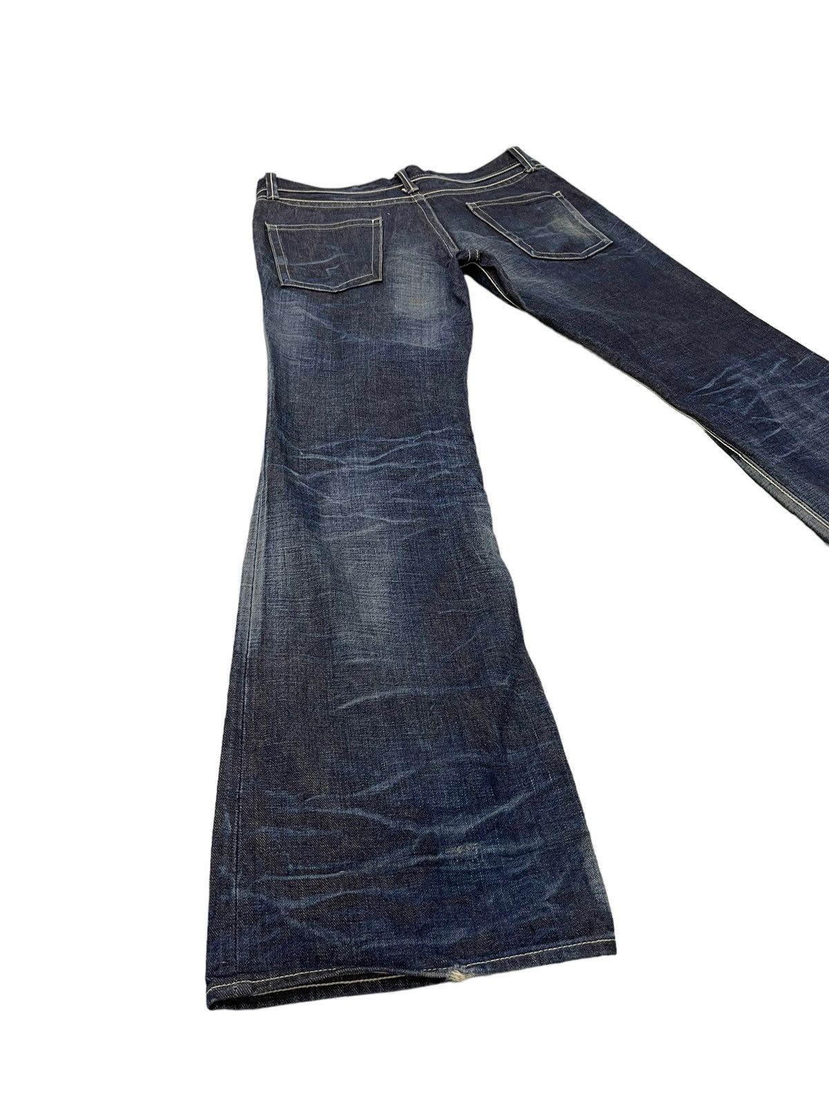 Japanese Brand Flare Jeans Ufin & Sons Distres Thick Denim Bell Bottom 5🟦9 Size US 35 - 14 Thumbnail