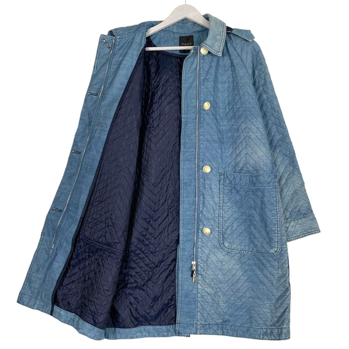 45rpm × Indigo × Japanese Brand 💥DAMA DYED DENIM HOODED PARKA JACKET Size US M / EU 48-50 / 2 - 8 Thumbnail