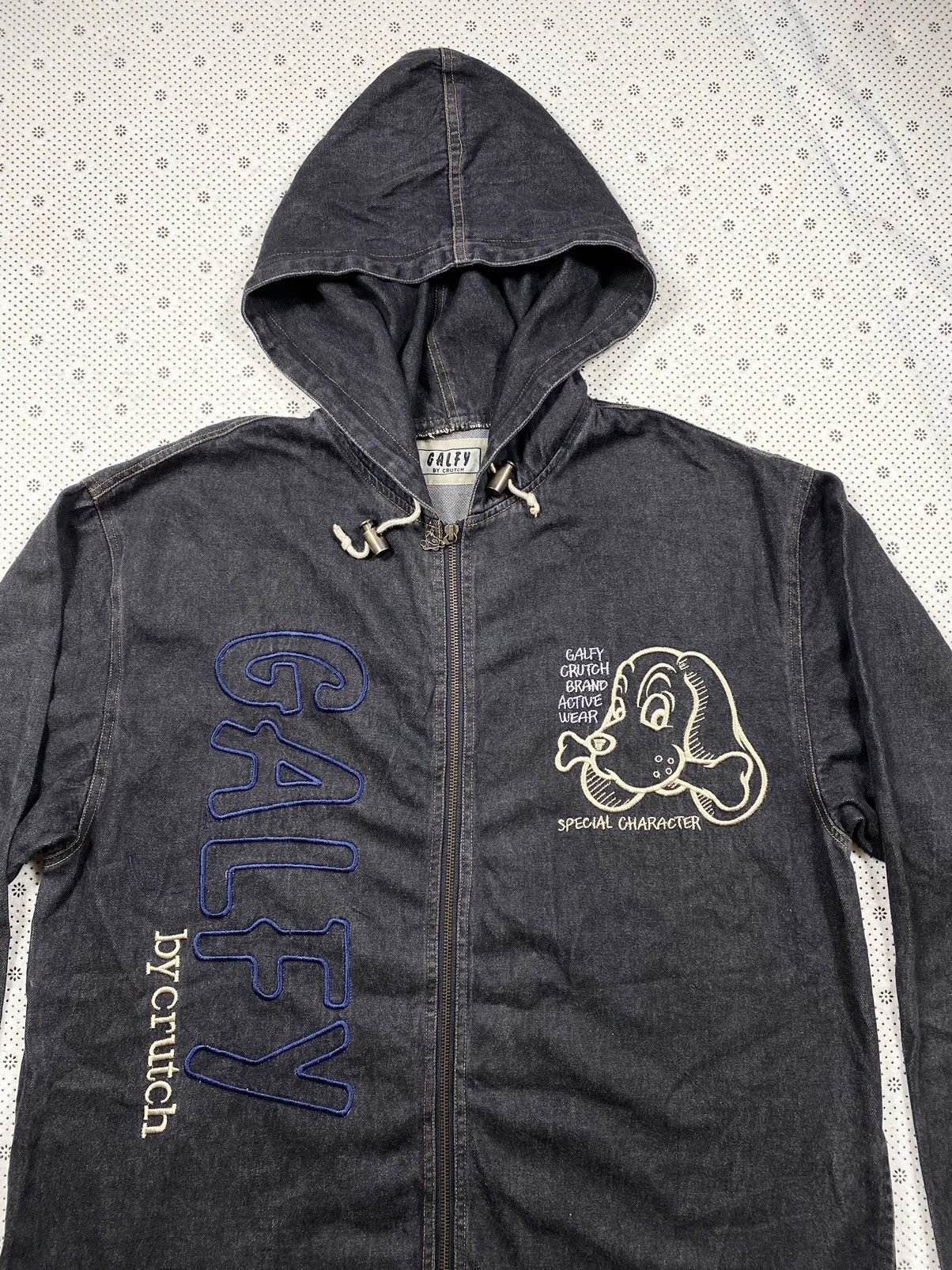 Japanese Brand Denim Zip Up Hoodie Jacket By Galfy Size US XL / EU 56 / 4 - 3 Thumbnail