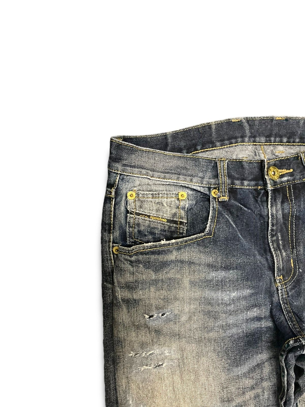 Japanese Brand Vintage 90s Punk Apestein Gold Line Jeans Size US 34 / EU 50 - 5 Thumbnail