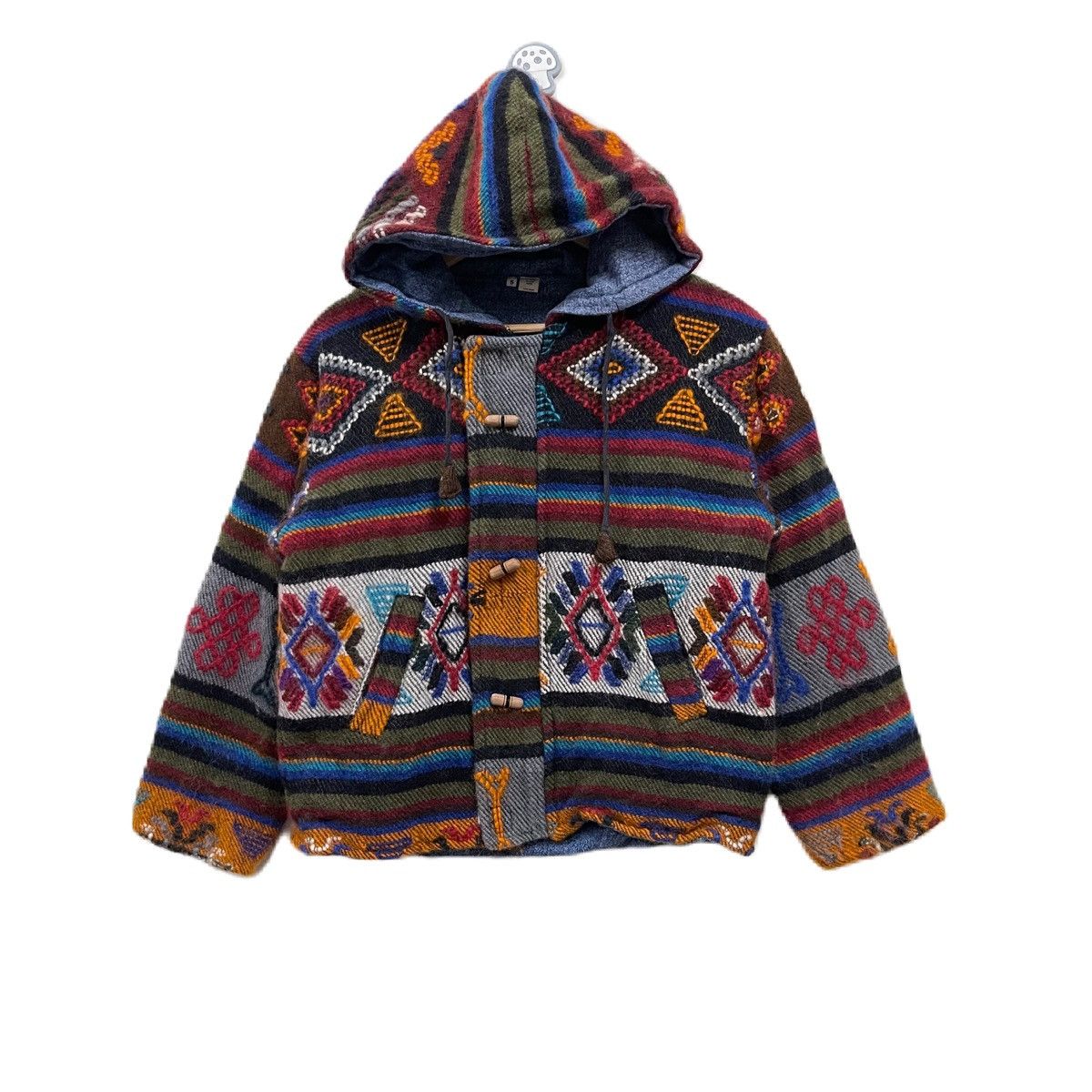 Vintage Vintage navajo aztec wool sweater hoodie Size US S / EU 44-46 / 1 - 1 Thumbnail