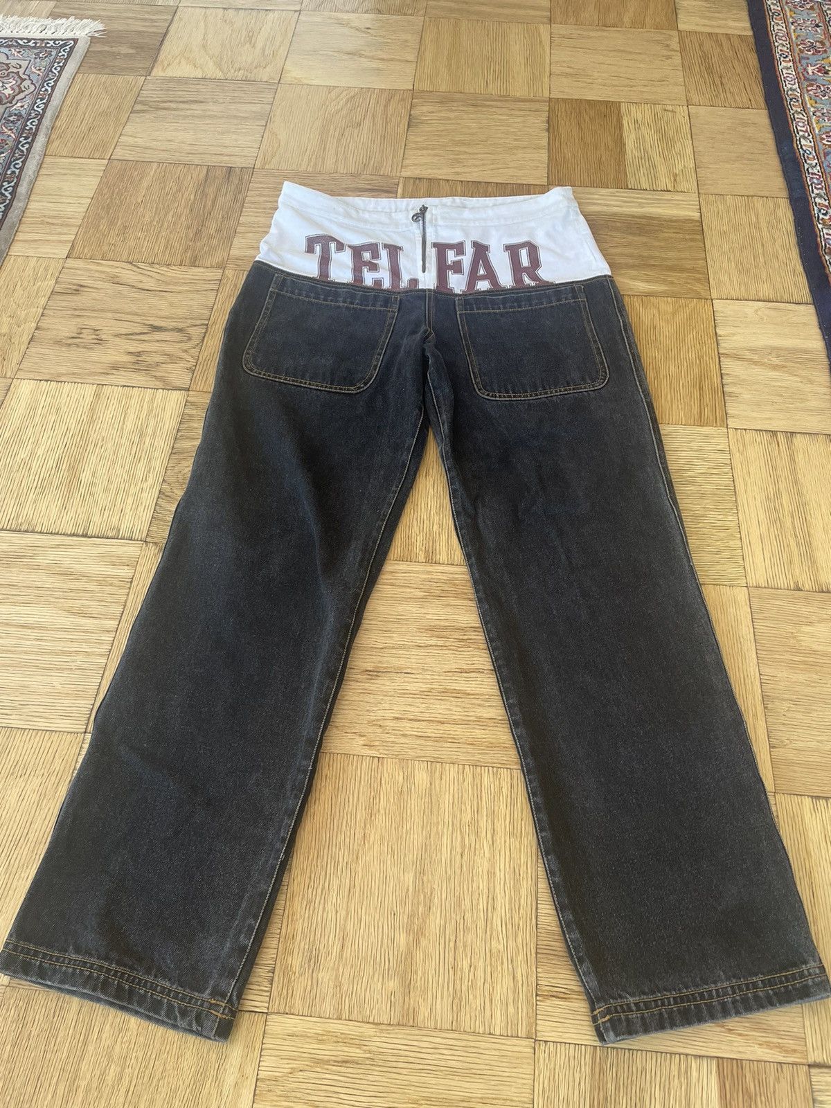 image of Telfar Sweatpant Waist Jeans in Blue, Men's (Size 32)