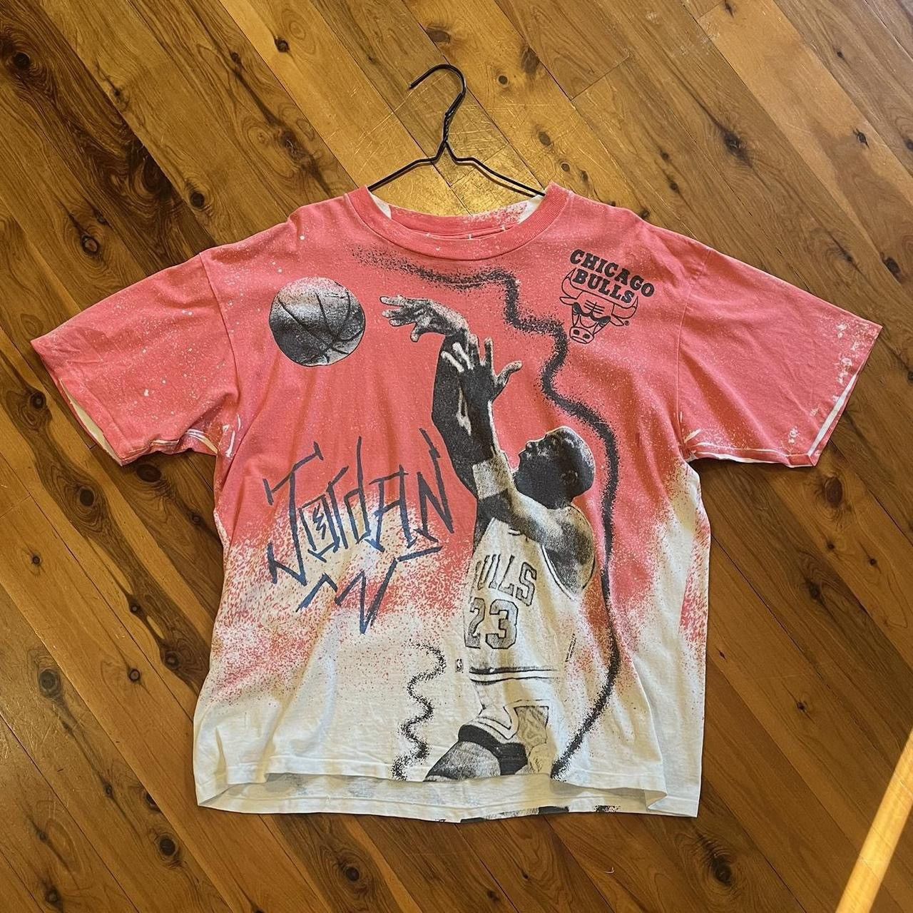 image of Vintage Nba Chicago Bulls Jordan Full Print T Shirt, Men's (Size XL)