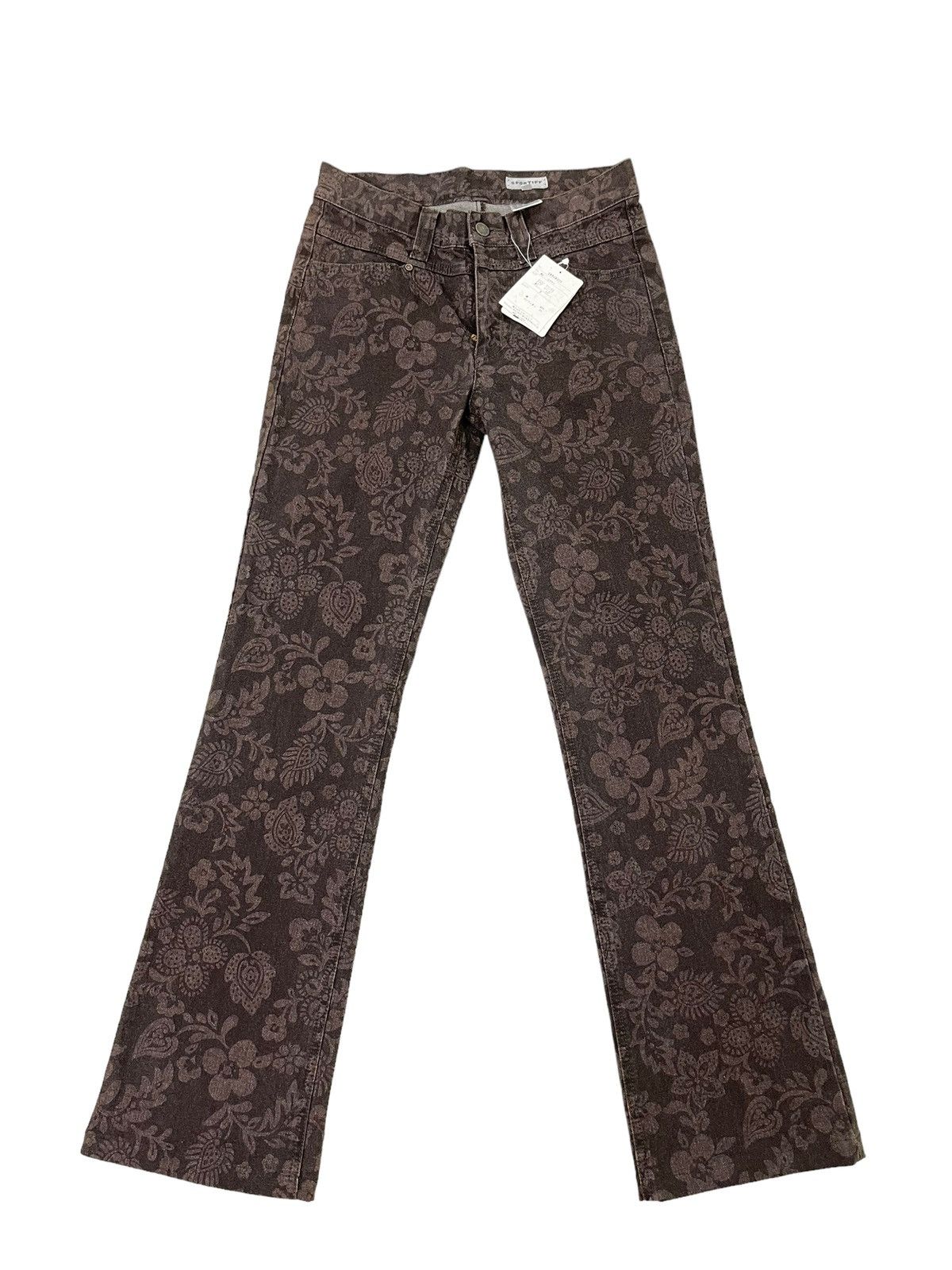 Japanese Brand Flare Jeans Sportiff Full Florals Stretch Boot Cut 5🟦7 Size US 28 / EU 44 - 2 Thumbnail