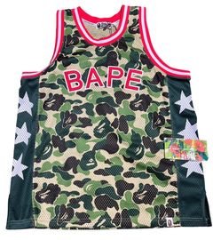 A Bathing Ape Bape Foot Soldier Basketball Jersey Size XL Red Camo