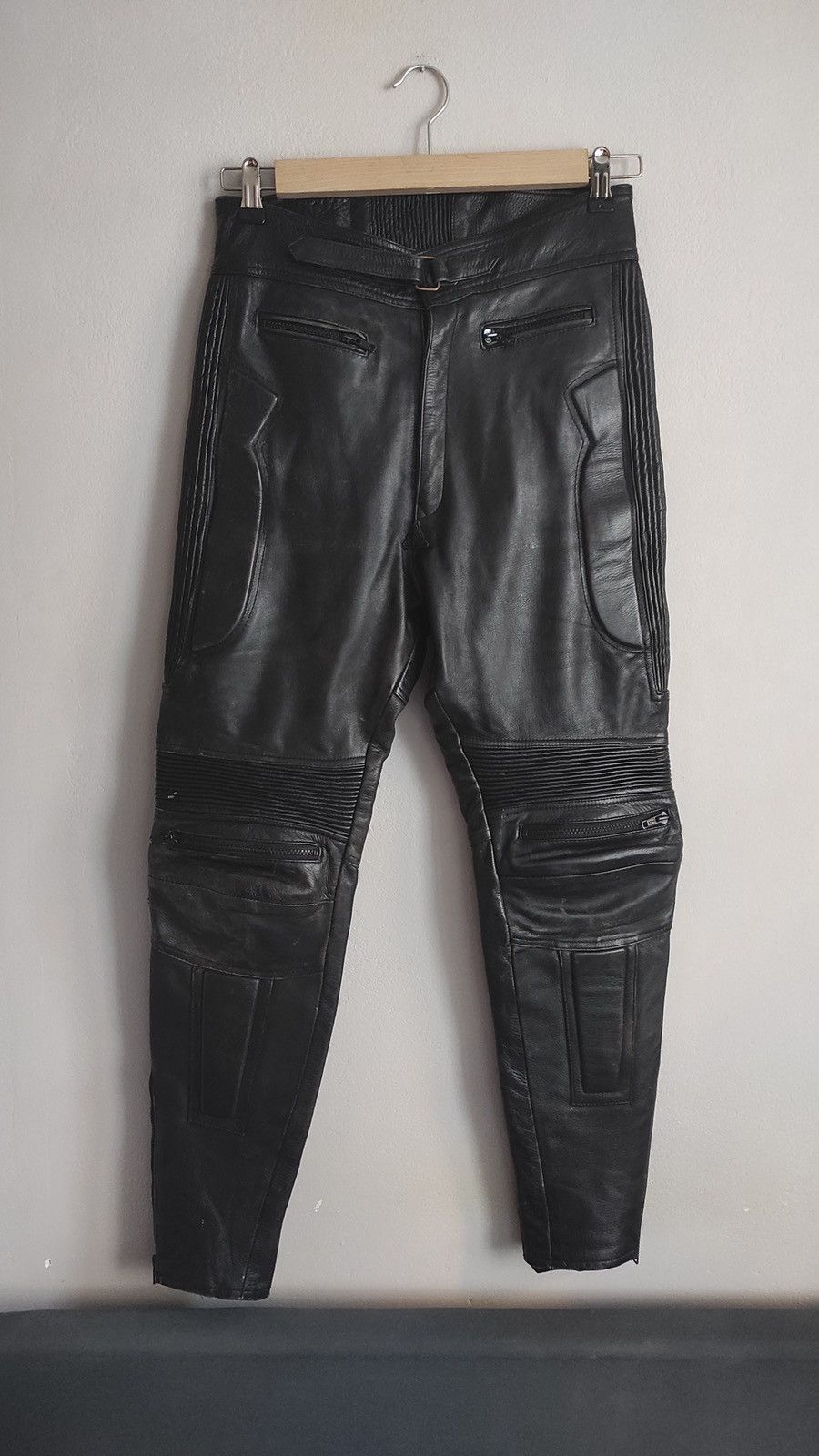 Vintage Vintage 90s motorcycle leather pants Size US 32 / EU 48 - 1 Thumbnail