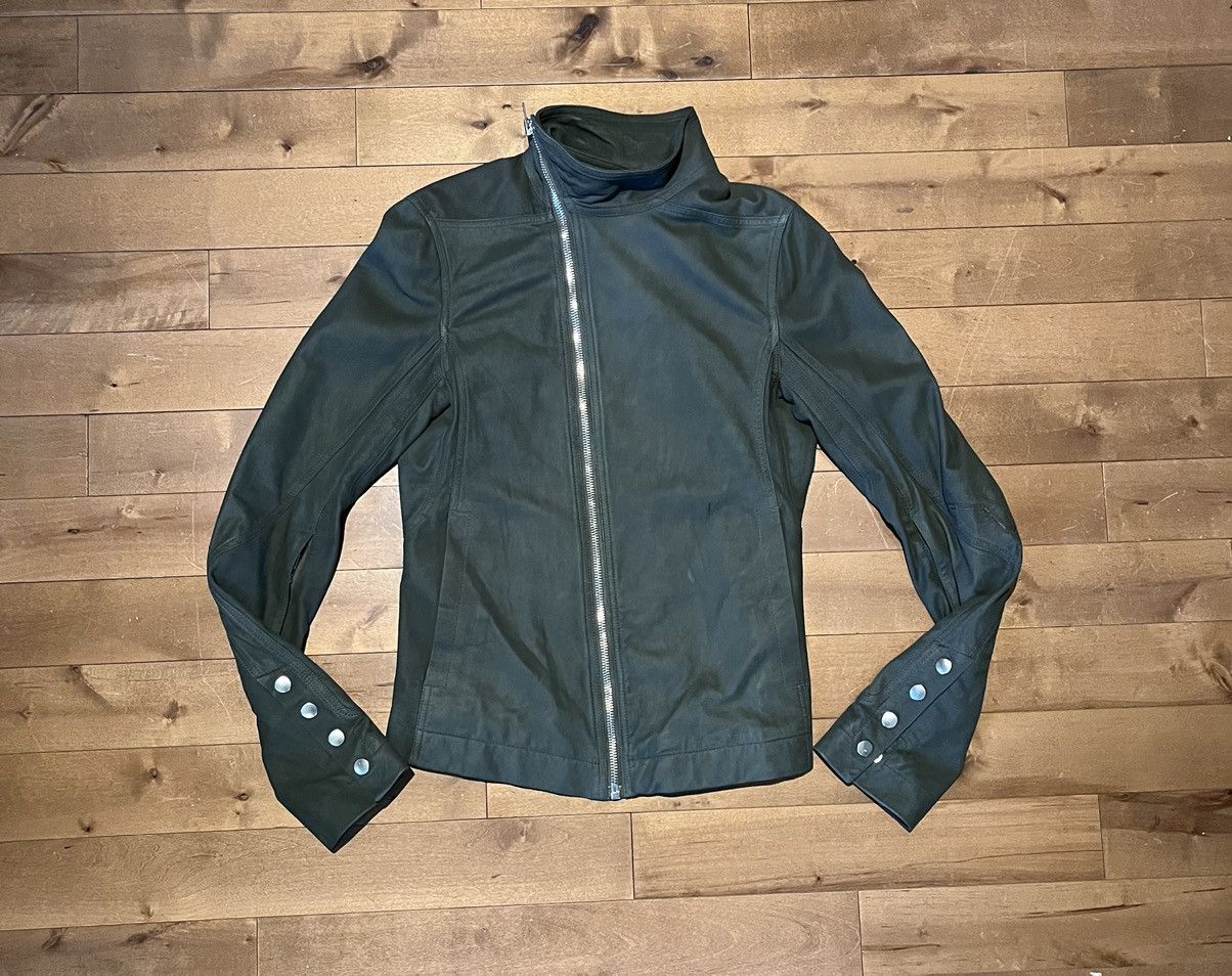image of Rick Owens Ss16 Cyclops Seasonal Green Vintage Leather Mollino Biker, Men's (Size Medium)