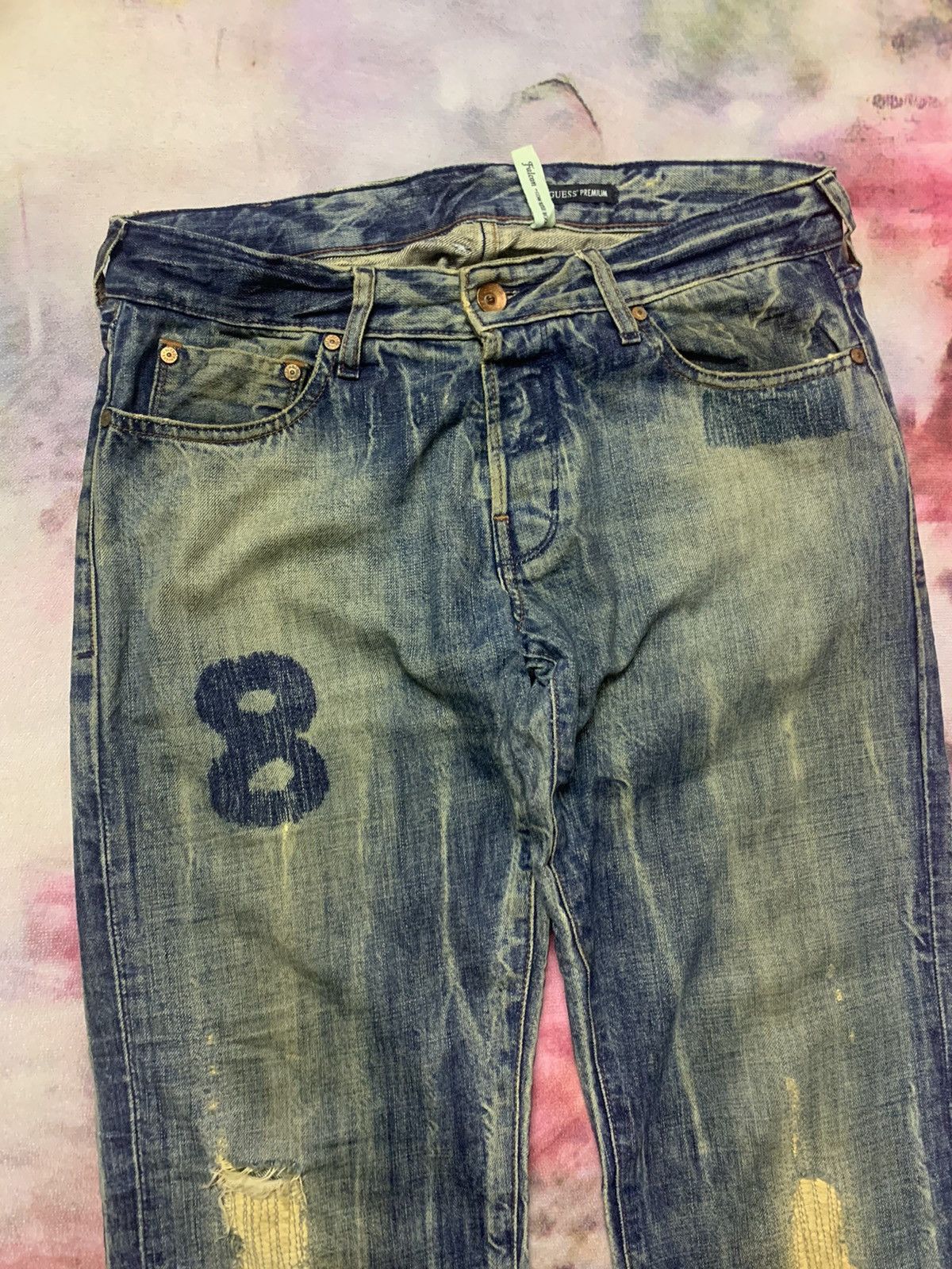 Guess Flare GUESS JEANS Mud Washed Rusty Denim Size US 35 - 3 Thumbnail