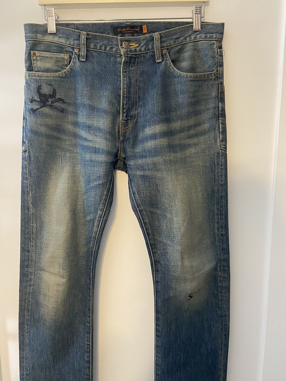 Jun Takahashi Undercover ‘Arts and Crafts’ Skull Denim Jeans Size US 31 - 5 Thumbnail