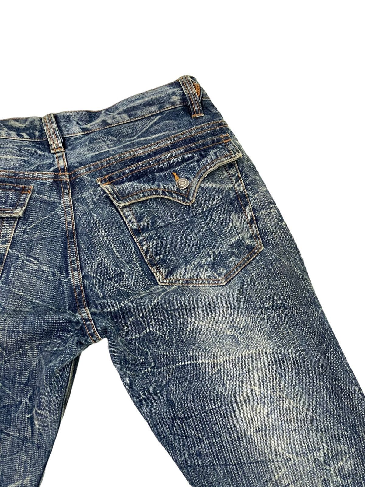 Japanese Brand Flare Jeans Nylaus Distress Acid Wash Boot Cut 5🟦7T Size US 33 - 20 Thumbnail