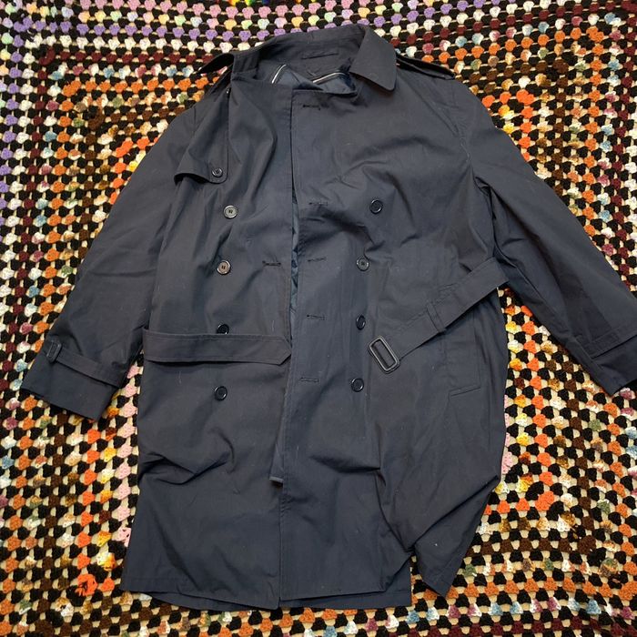 Military Army DSCP Black Trench coat All Weather Man’s w/ Liner 44 S ...