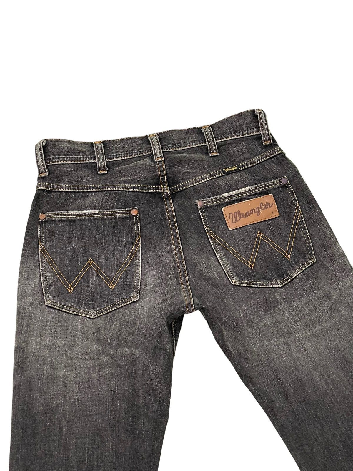 Japanese Brand Flare Jeans Wrangler Japan Distress Faded Boot Cut 6🟦1 Size US 29 - 17 Thumbnail