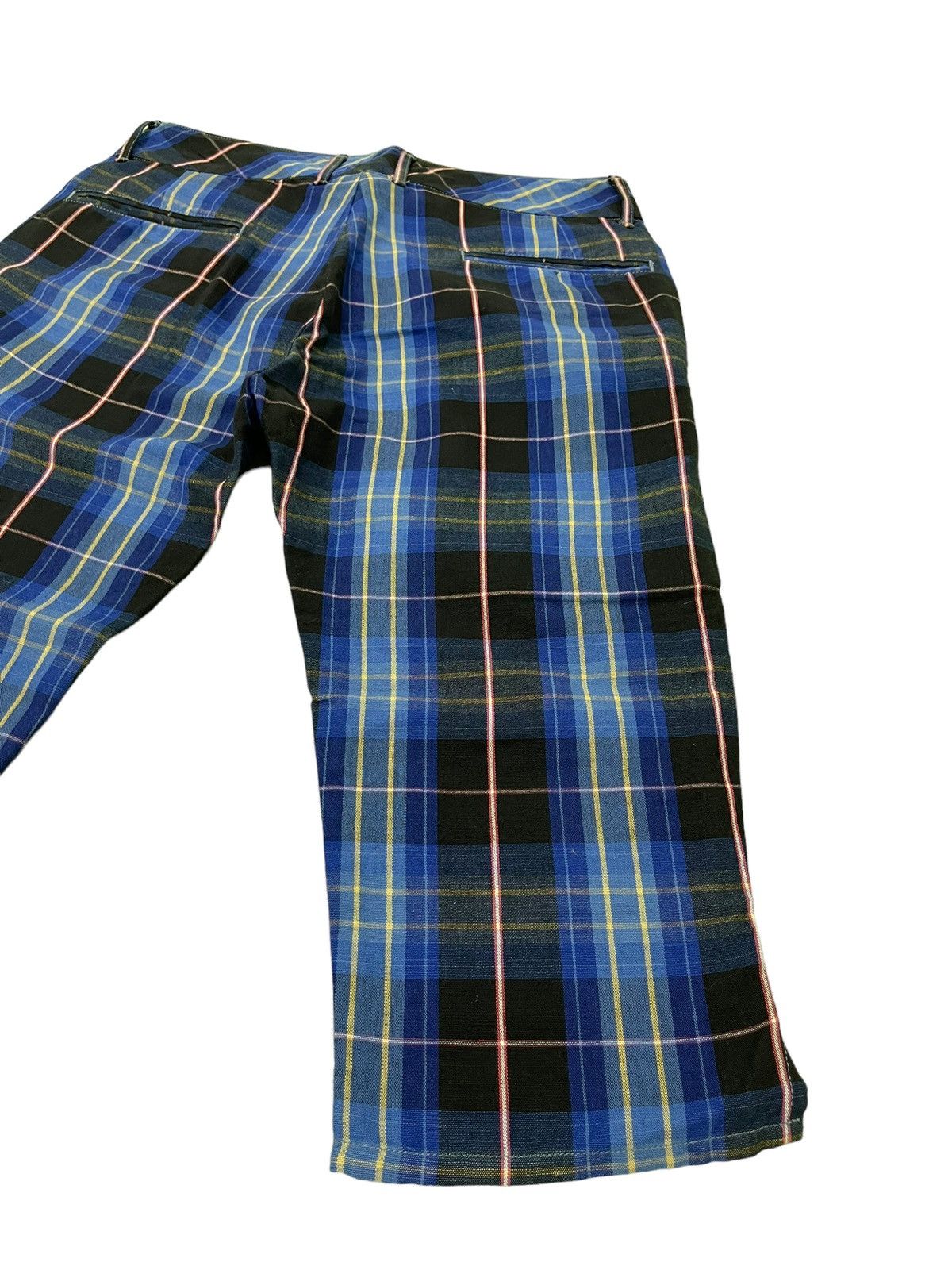 Japanese Brand ⚓ Kapital Plaid Checked Linen Blend Cropped Pant 5🟦8 Size US 31 - 12 Thumbnail