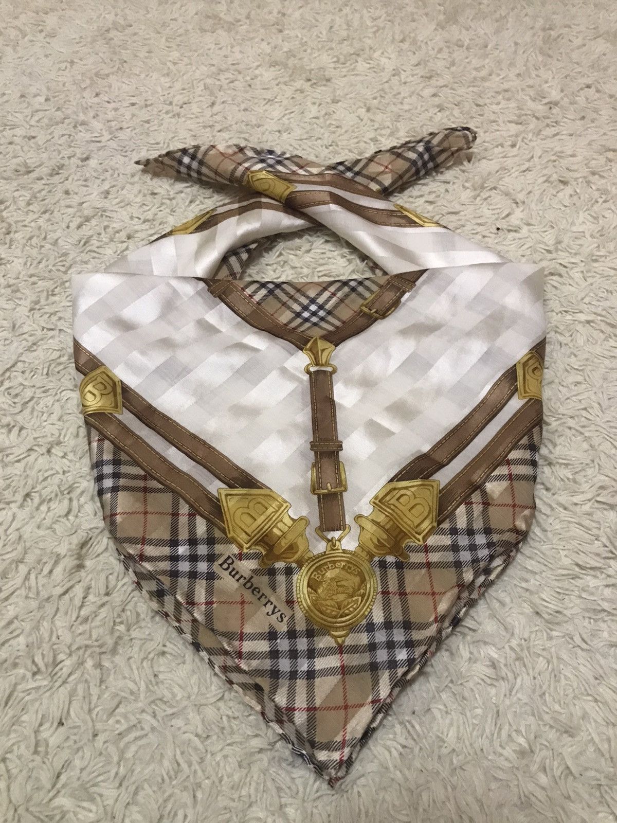 Burberry × Vintage ‼️BURBERRY NOVA CHECK HANDKERCHIEF/BANDANA/NECKERCHIEF‼️ Size ONE SIZE - 1 Thumbnail